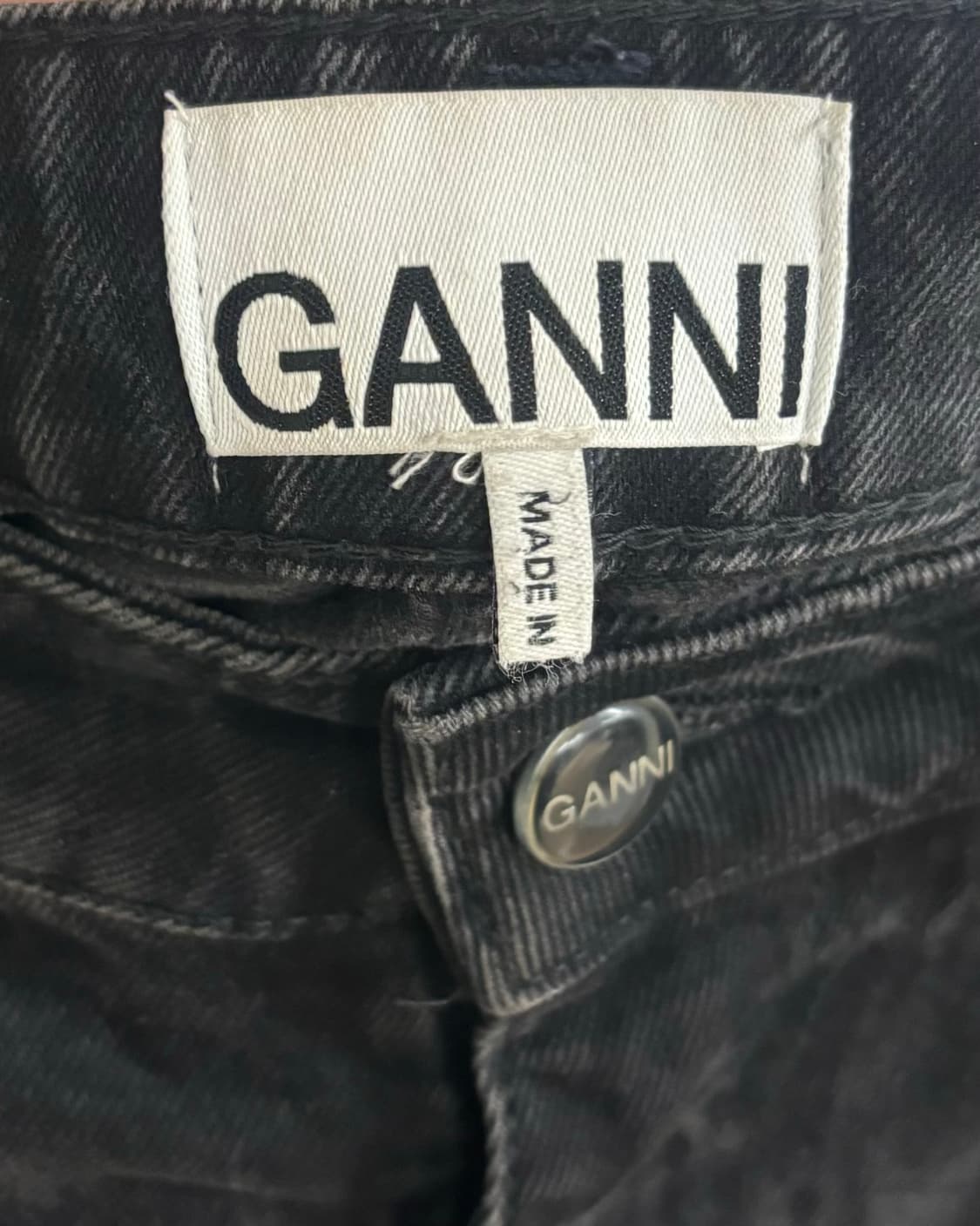 가니 블랙 와이드 레그 청 팬츠 상품이미지7