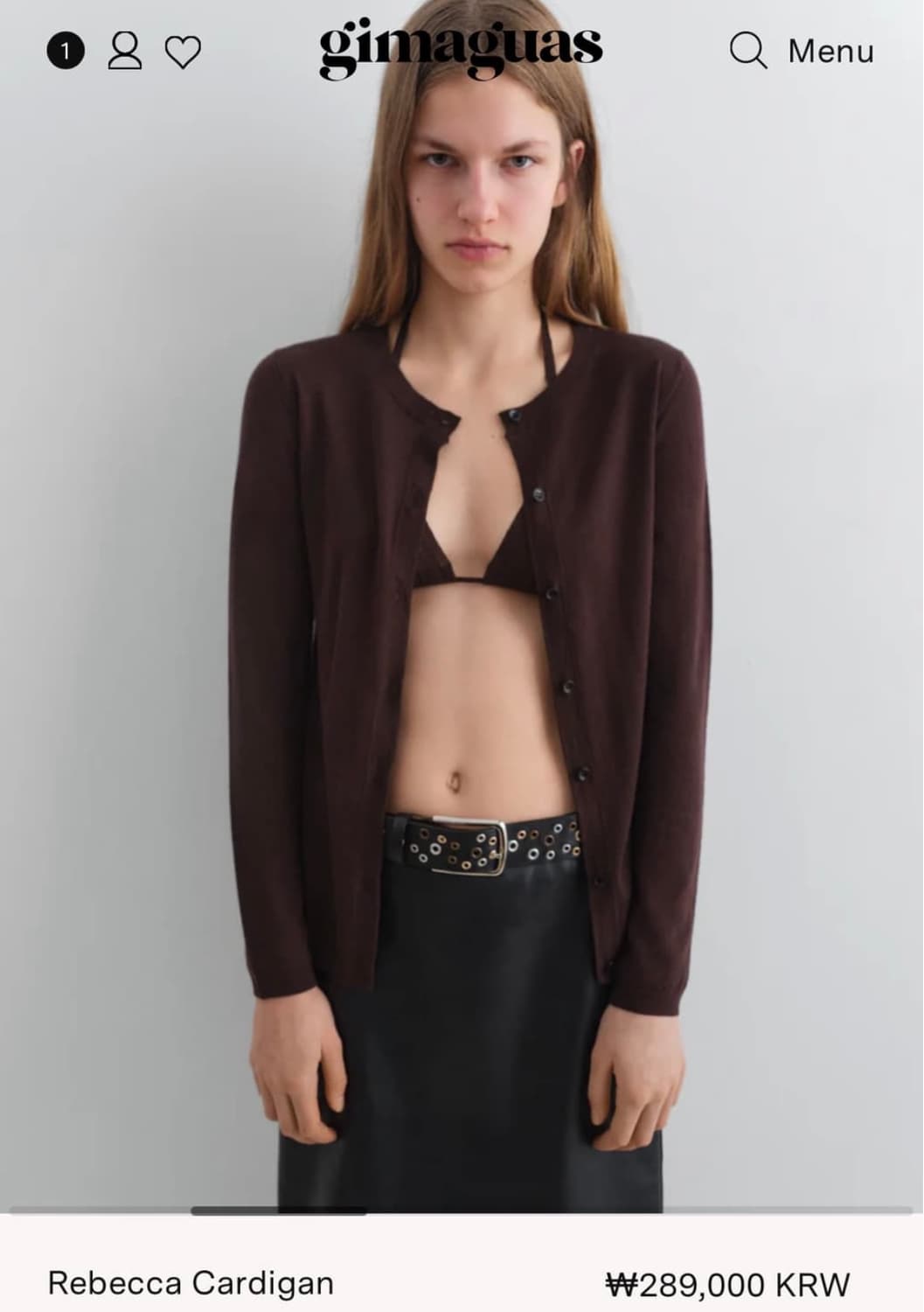 (XS,S,M) 기마구아스 레베카 가디건 브라운 상품이미지4