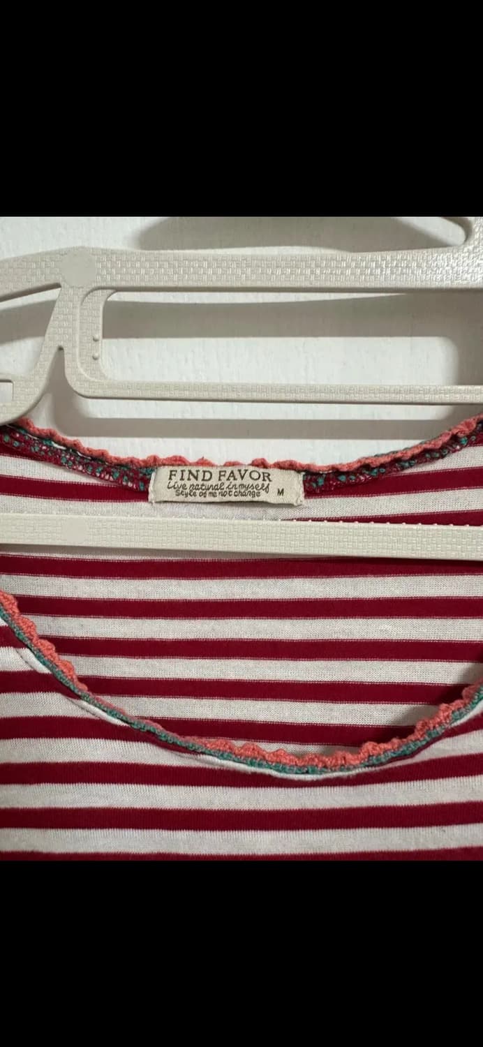 모리걸 스트라이프 패치 반팔티 상품이미지3