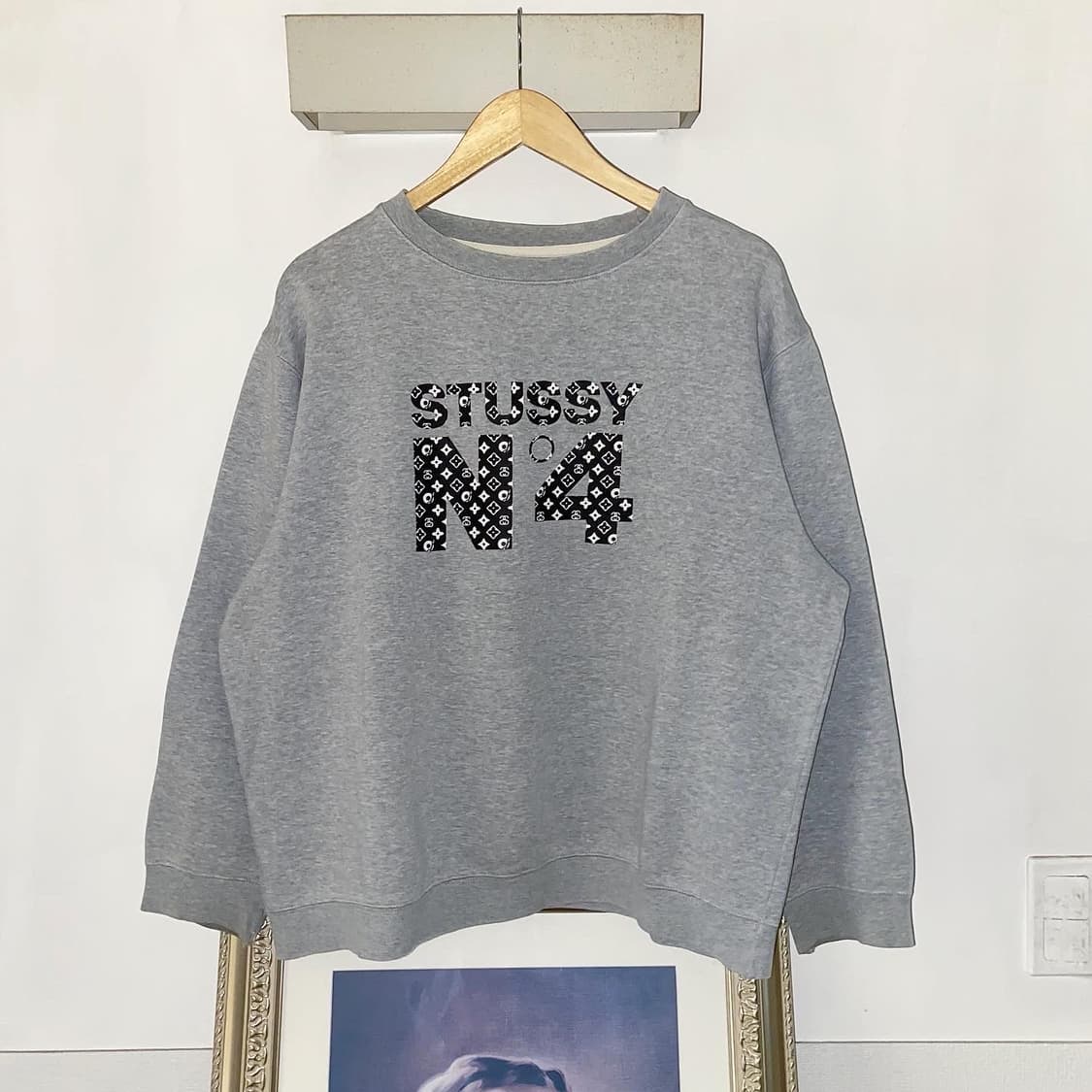 90s 스투시 루이비통 패러디 모노그램 로고 스웻셔츠 상품이미지2