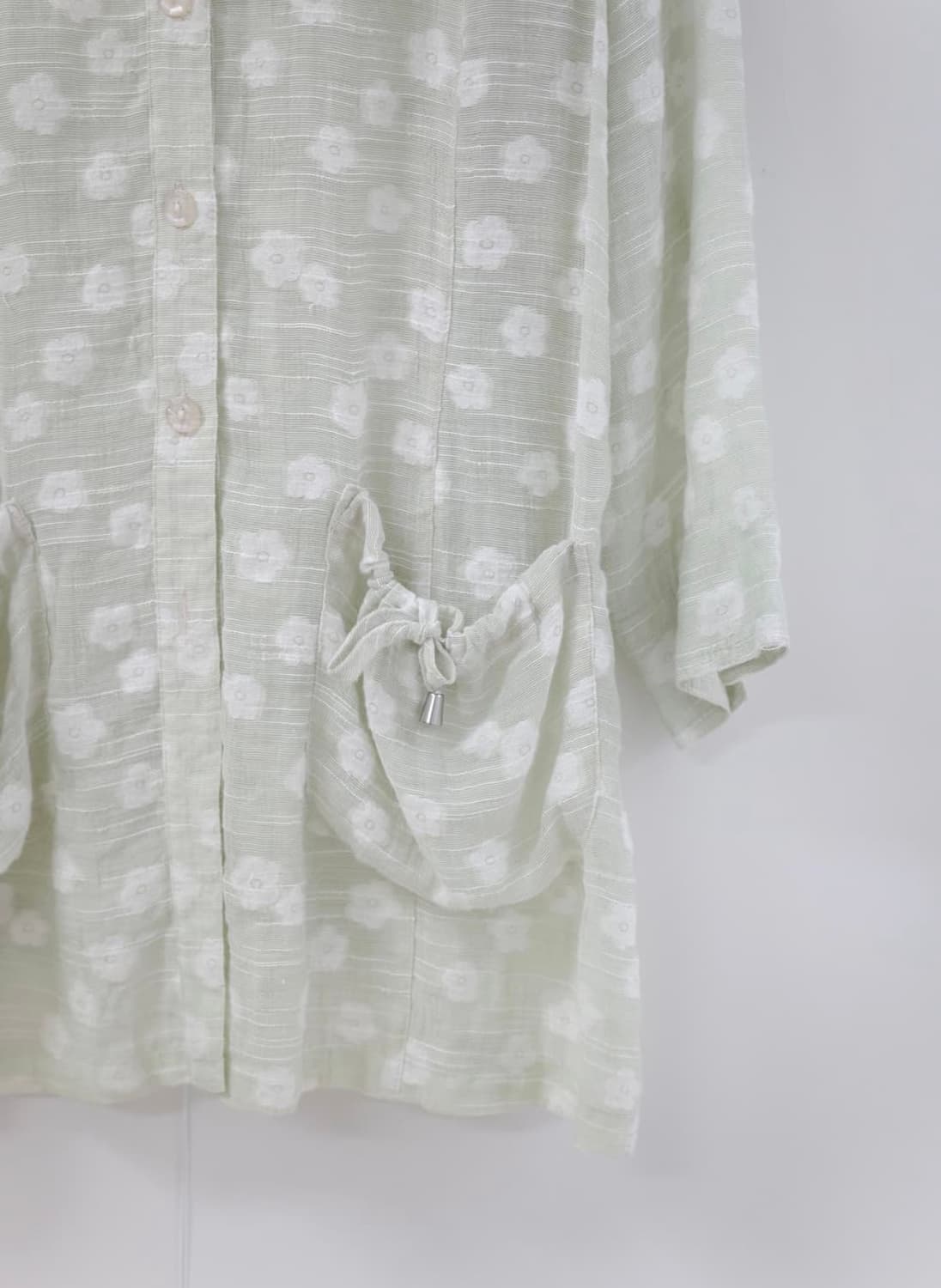 light green flower shirt 상품이미지2