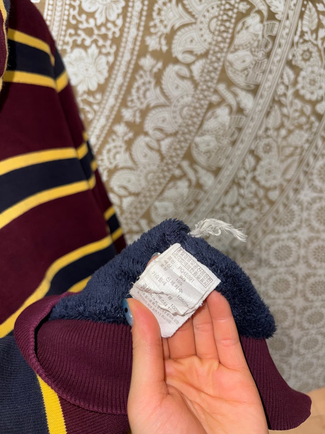 폴햄 스트라이프 양털 기모 후드집업  상품이미지7