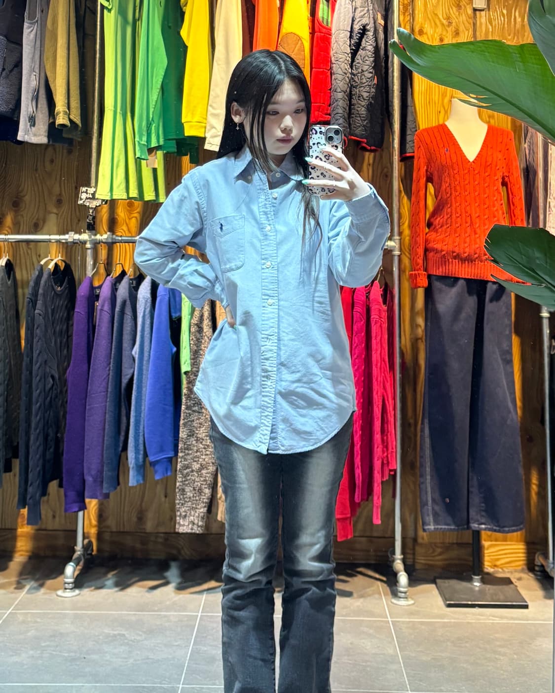 S 폴로랄프로렌 라이트블루 클래식핏 원포켓 코튼 셔츠 상품이미지1