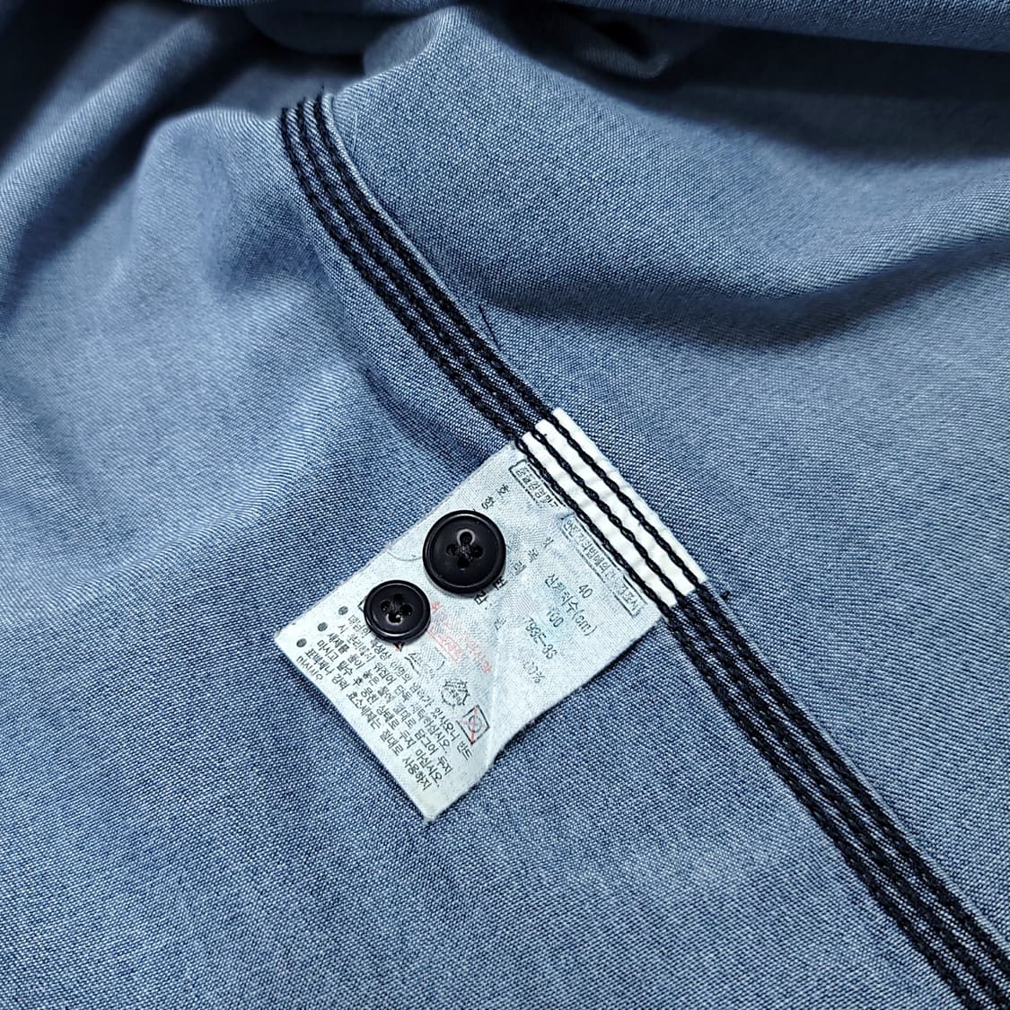 [95~100] 라코스테 중청 슬림핏 데님 긴팔셔츠 상품이미지8