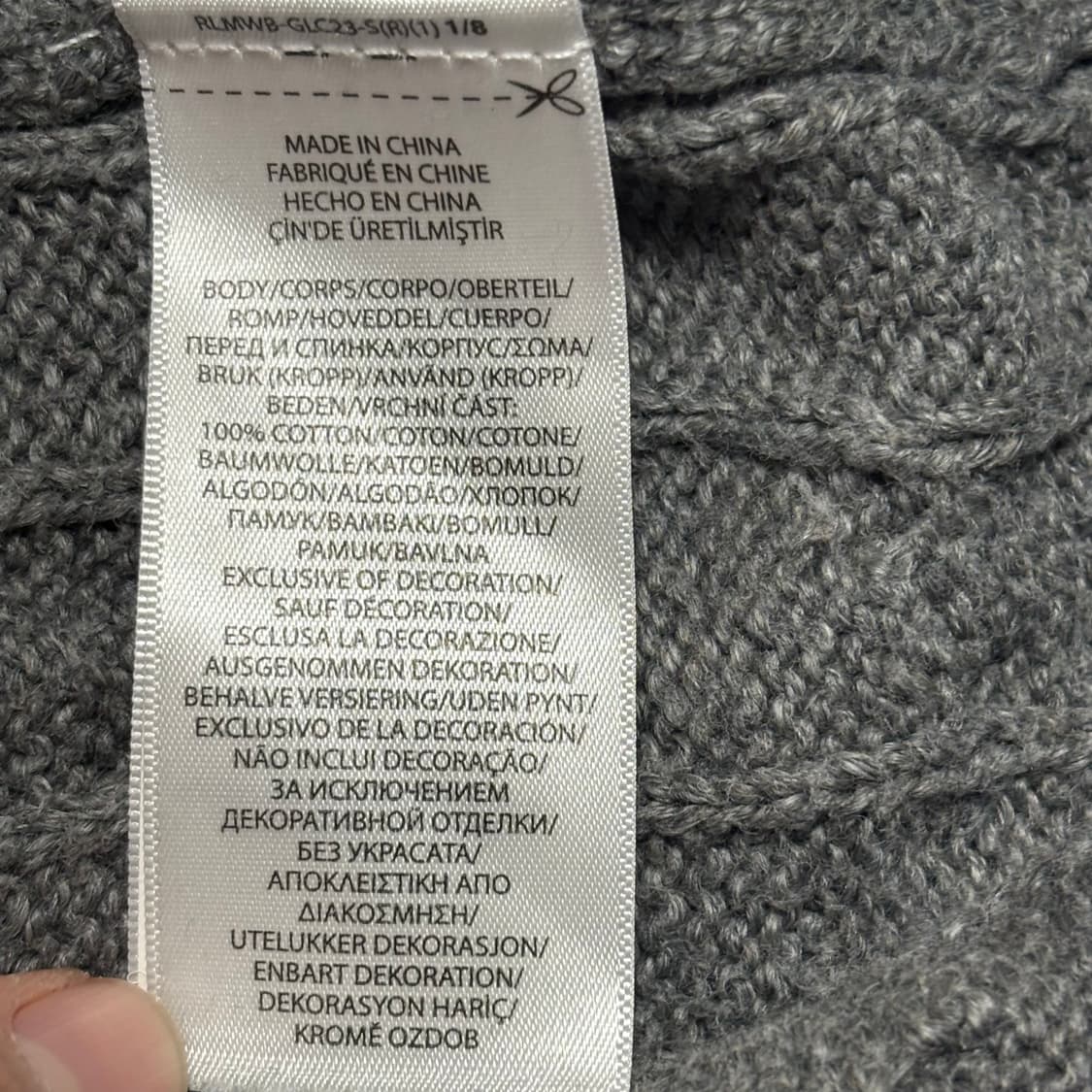 M 폴로랄프로렌 버건디 포니 그레이 케이블 니트 상품이미지5