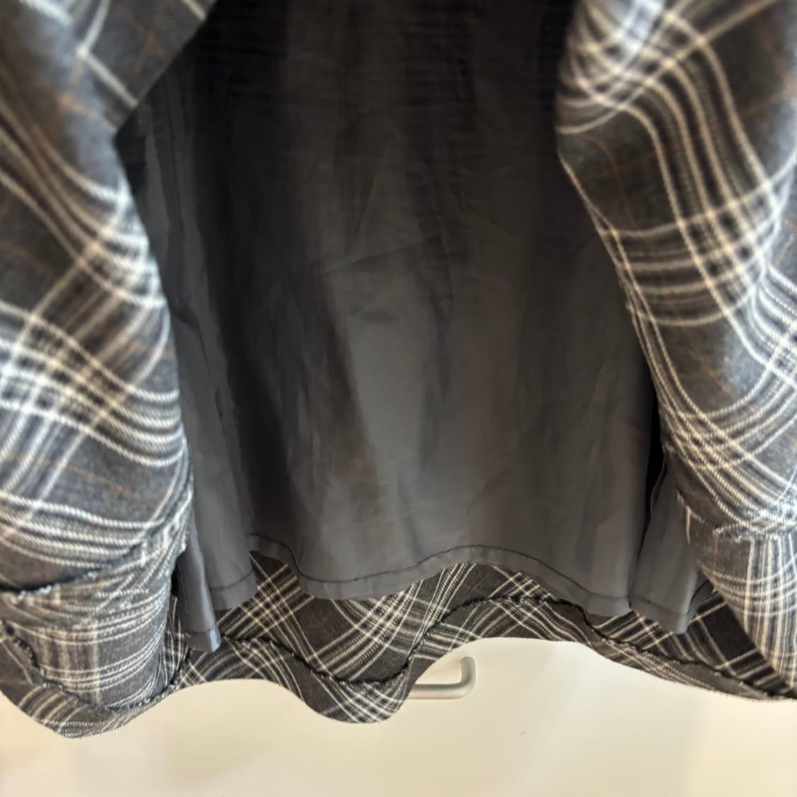 그레이 체크 모직 A라인 롱 스커트 상품이미지7