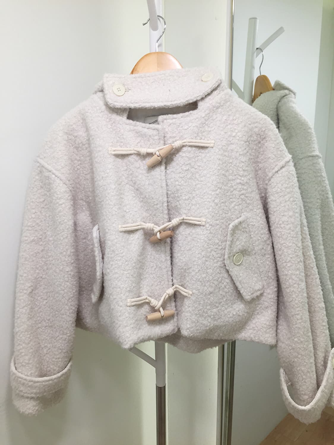 여성 빈티지 오버핏 더플 토글 자켓 100 상품이미지2