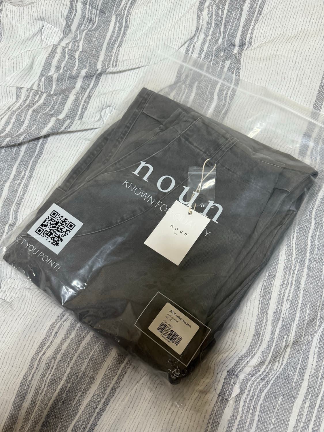 ⚡️미출시 (0, 새상품) 노운 26SS 워시드 카고 팬츠 차콜 상품이미지2
