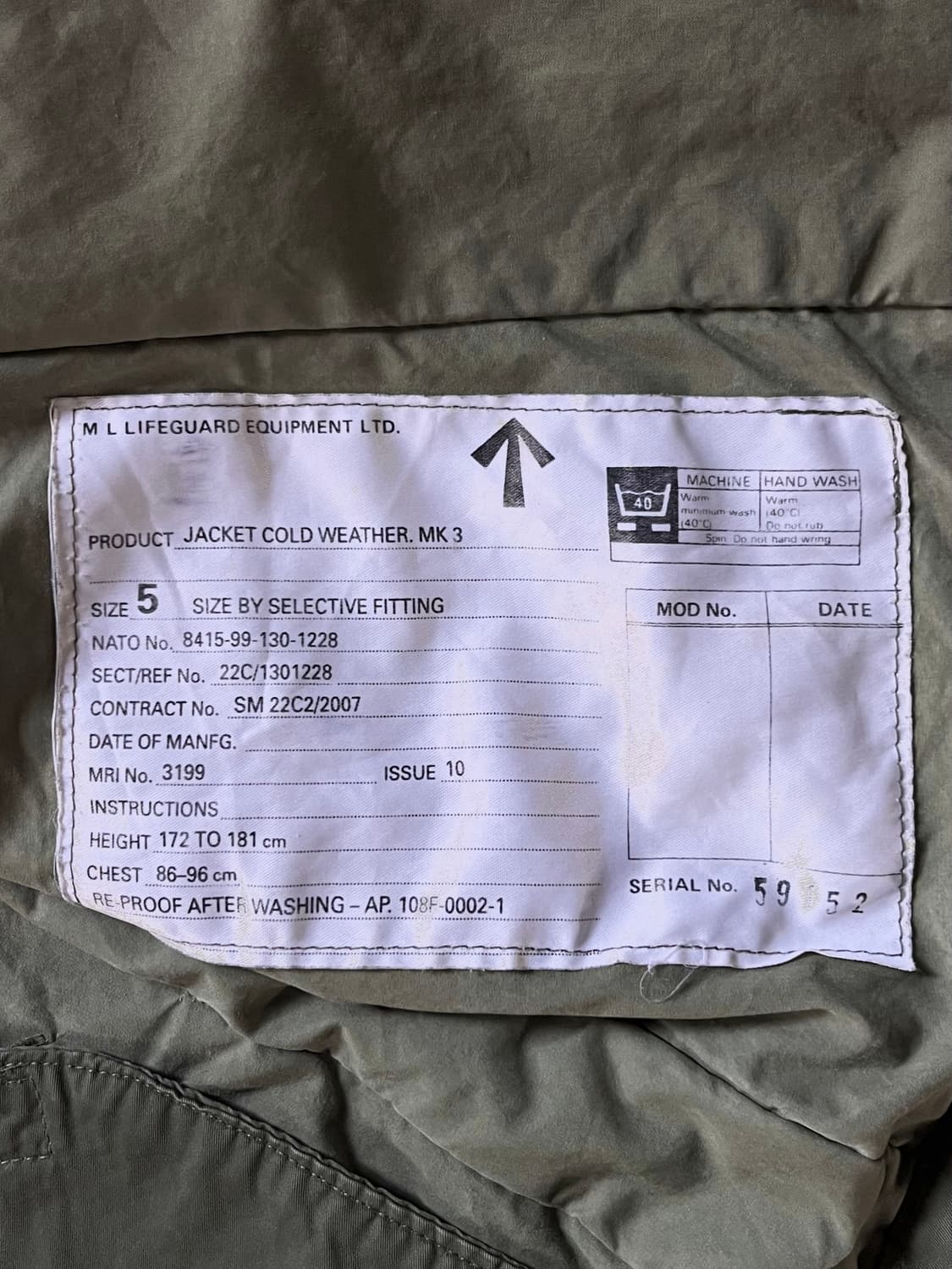 07s 영국군 오리지널 RAF MK3 항공 점퍼 자켓 상품이미지4