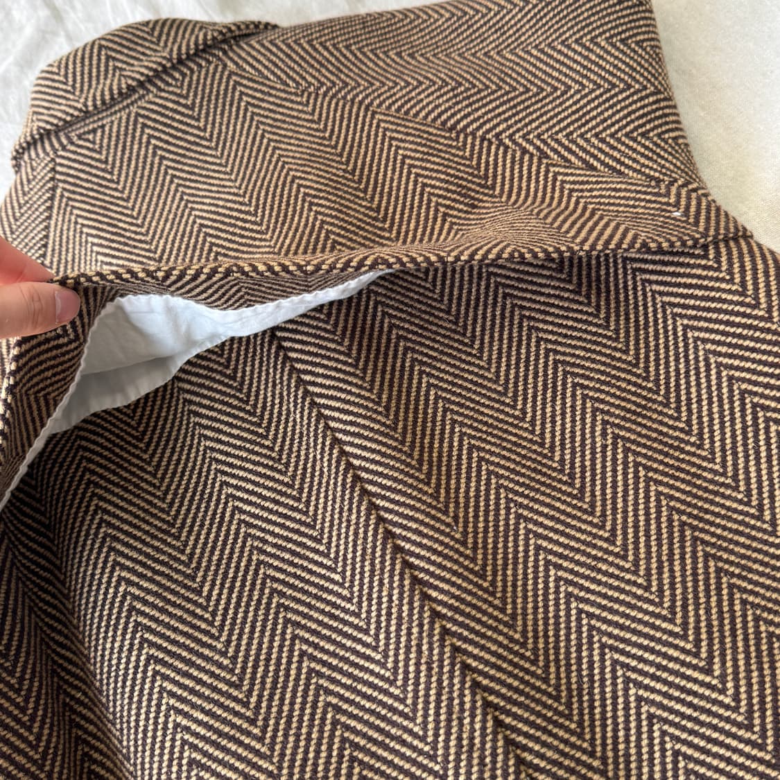 앤더슨벨 헤링본 브라운 코트 S(100) 상품이미지5