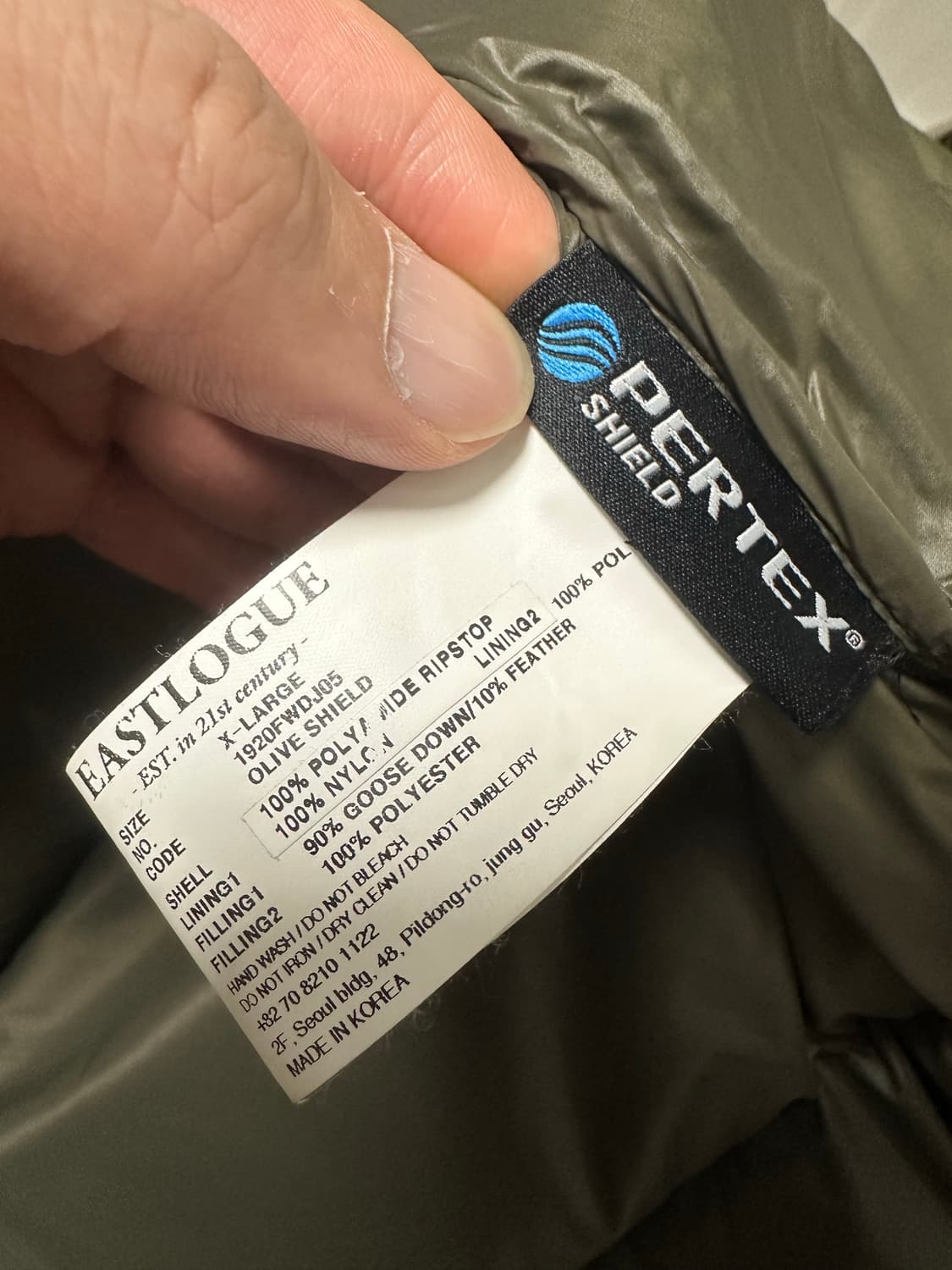 이스트로그 raf 라프 다운 패딩 (올리브 카키) XL 판매 상품이미지10