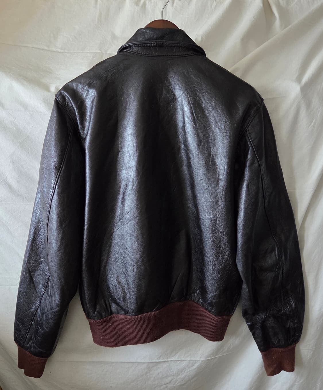 80s USA 빈티지 에디바우어 A2 레더 자켓 XL 상품이미지4