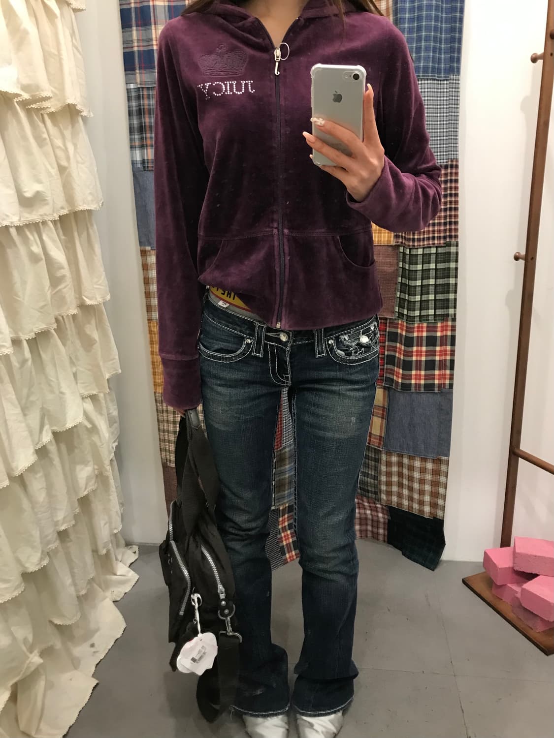 쥬시꾸띄르 포도 벨벳 후드집업 상품이미지2