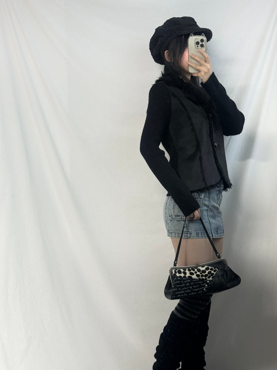 퍼 니트 버튼 가디건 상품이미지6