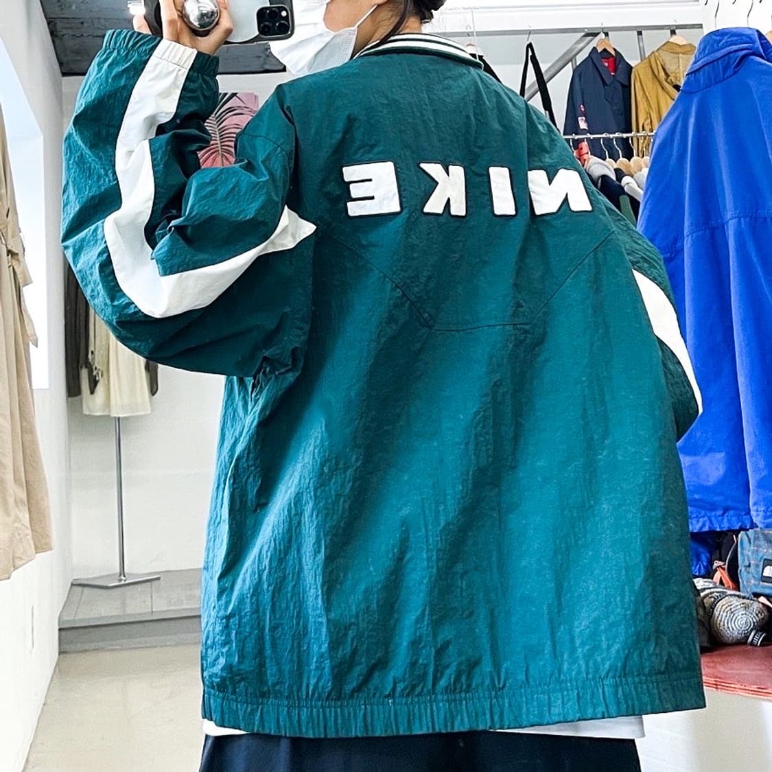 나이키 제팬 라인 스우시 그린 나일론 풀오버 아노락 상품이미지1