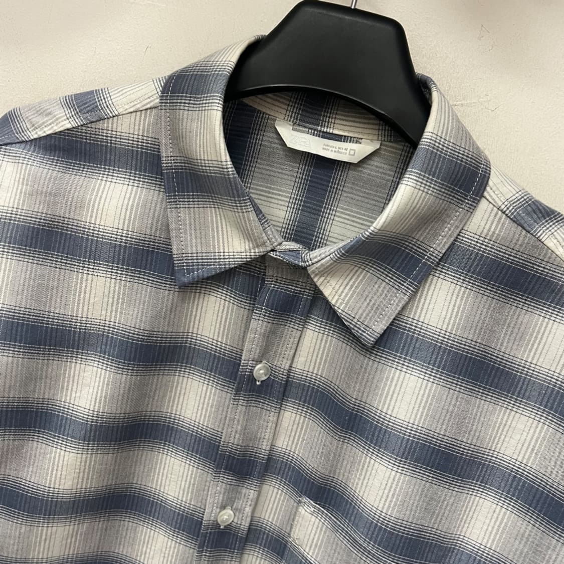 ZARA 자라 오버핏 옥스포드 체크 셔츠 남방 L 상품이미지4