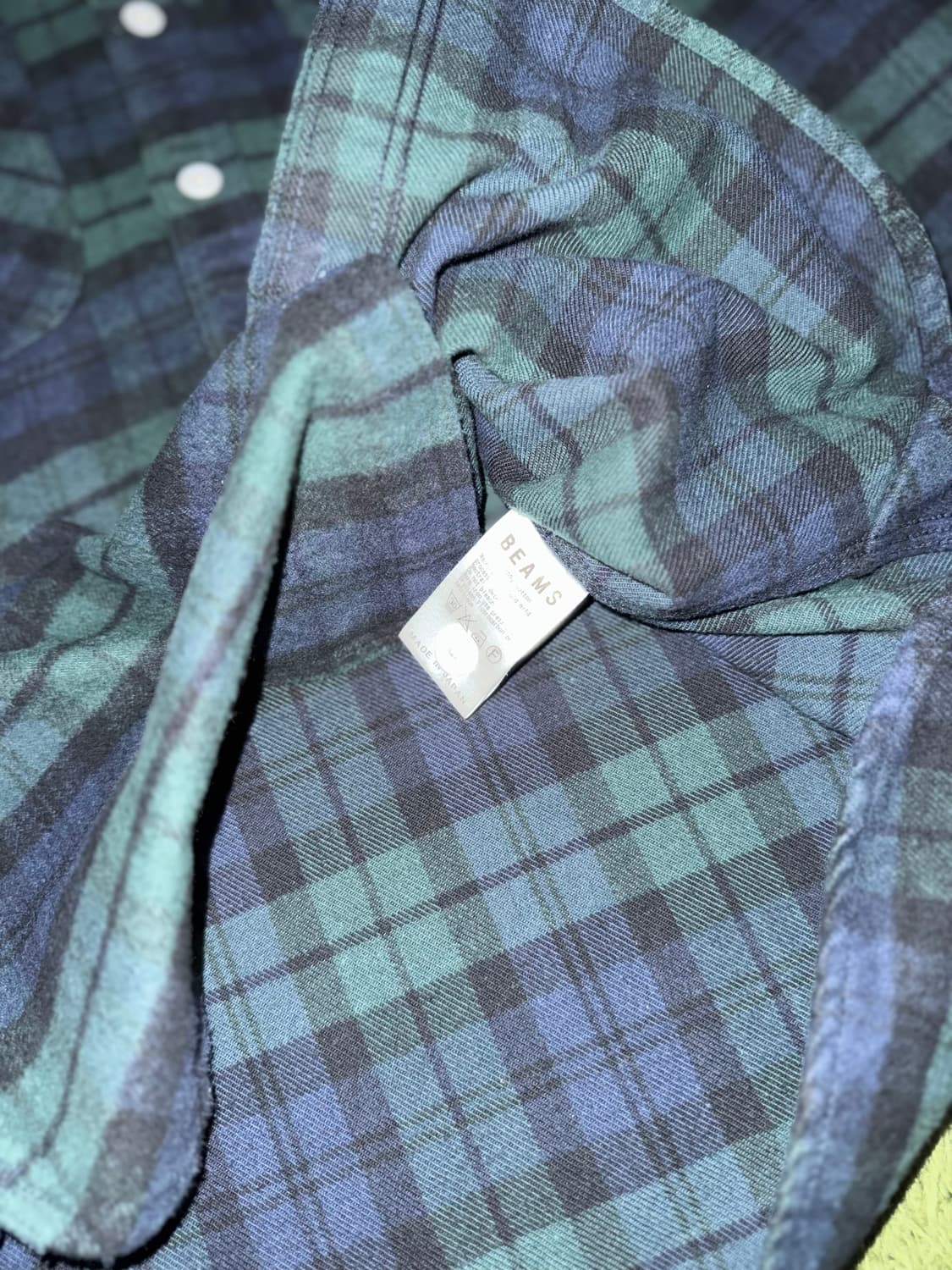 [S] BEAMS Plus 빔즈 플러스 헤비 블랙와치 플란넬 워크 셔츠 상품이미지6