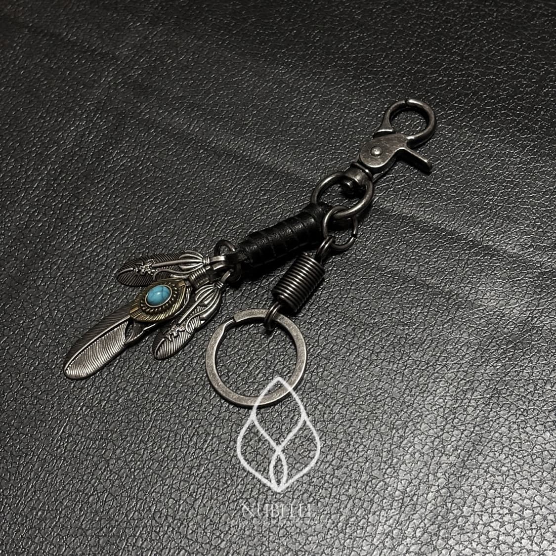 🌗 Turquoise feather keyring / 터키석 깃털 키링 상품이미지2