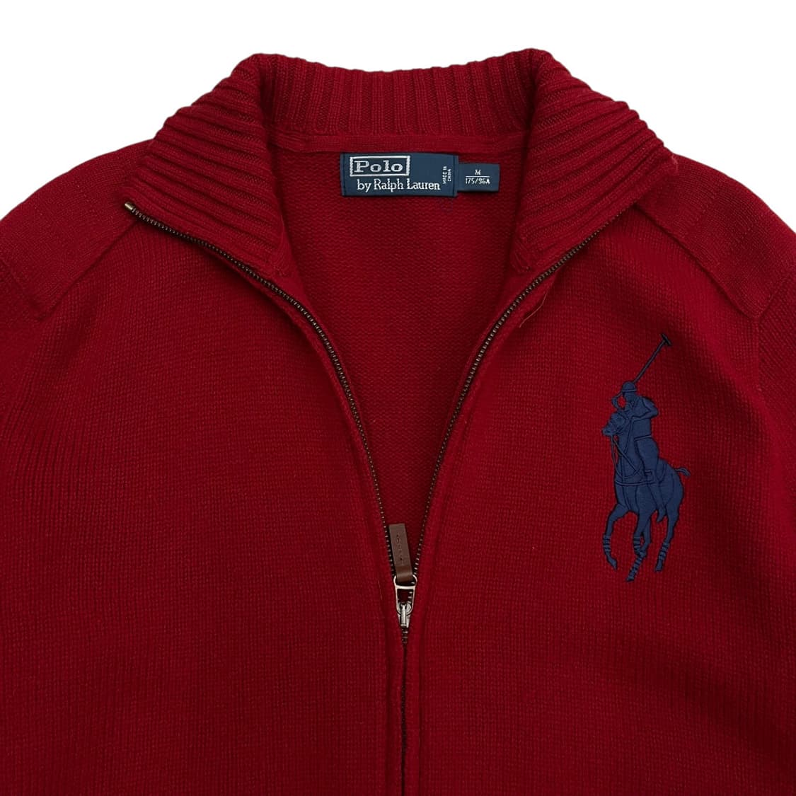 폴로 랄프로렌 네이비 빅포니 레드 니트집업 M 상품이미지3