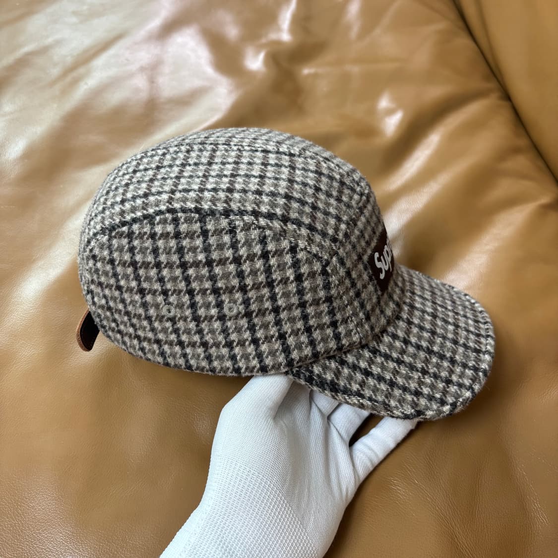 슈프림 캠프캡 모자 박스로고 23fw 하운드투스 탄 상품이미지4