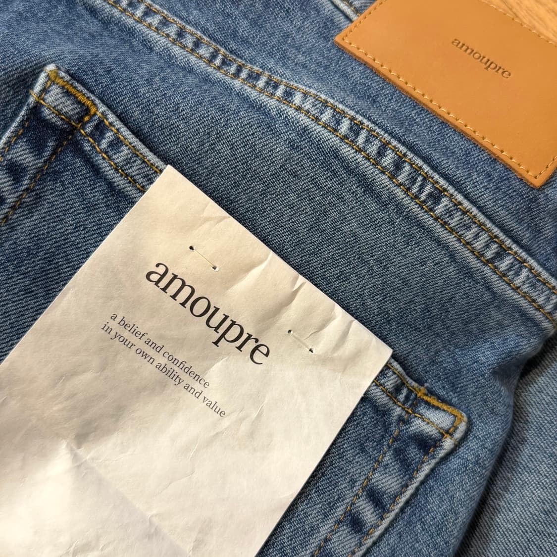 아모프레 연청 데님 팬츠  상품이미지5