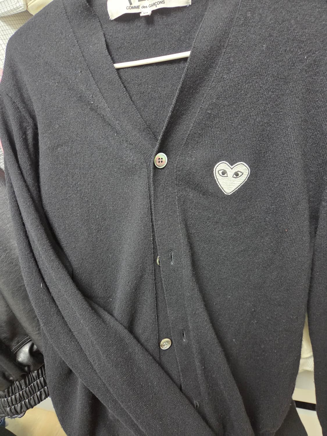 꼼데가르송 플레이 블랙 울 가디건 XL 상품이미지1
