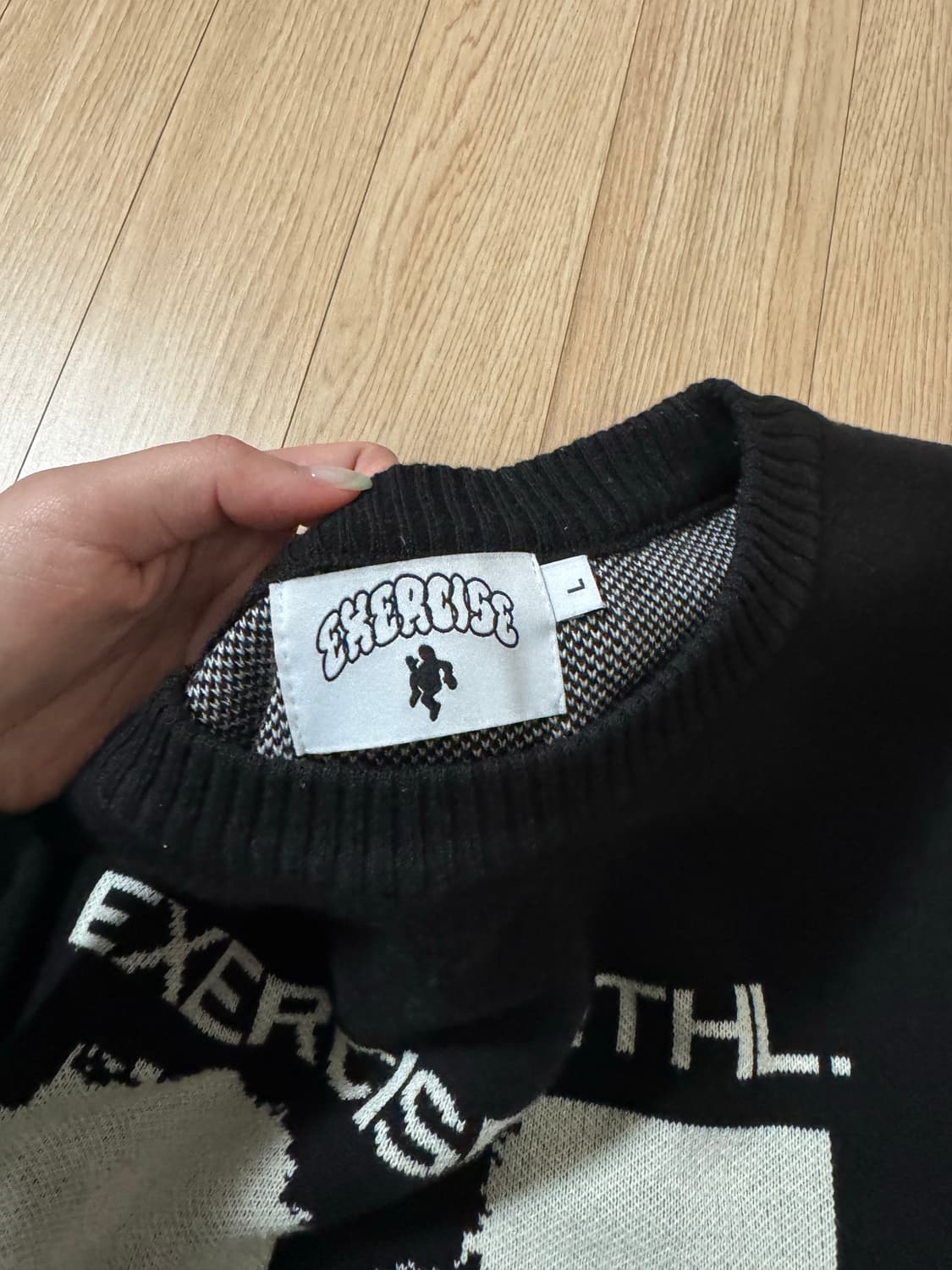 엑서사이즈 니트 블랙 L사이즈 상품이미지3