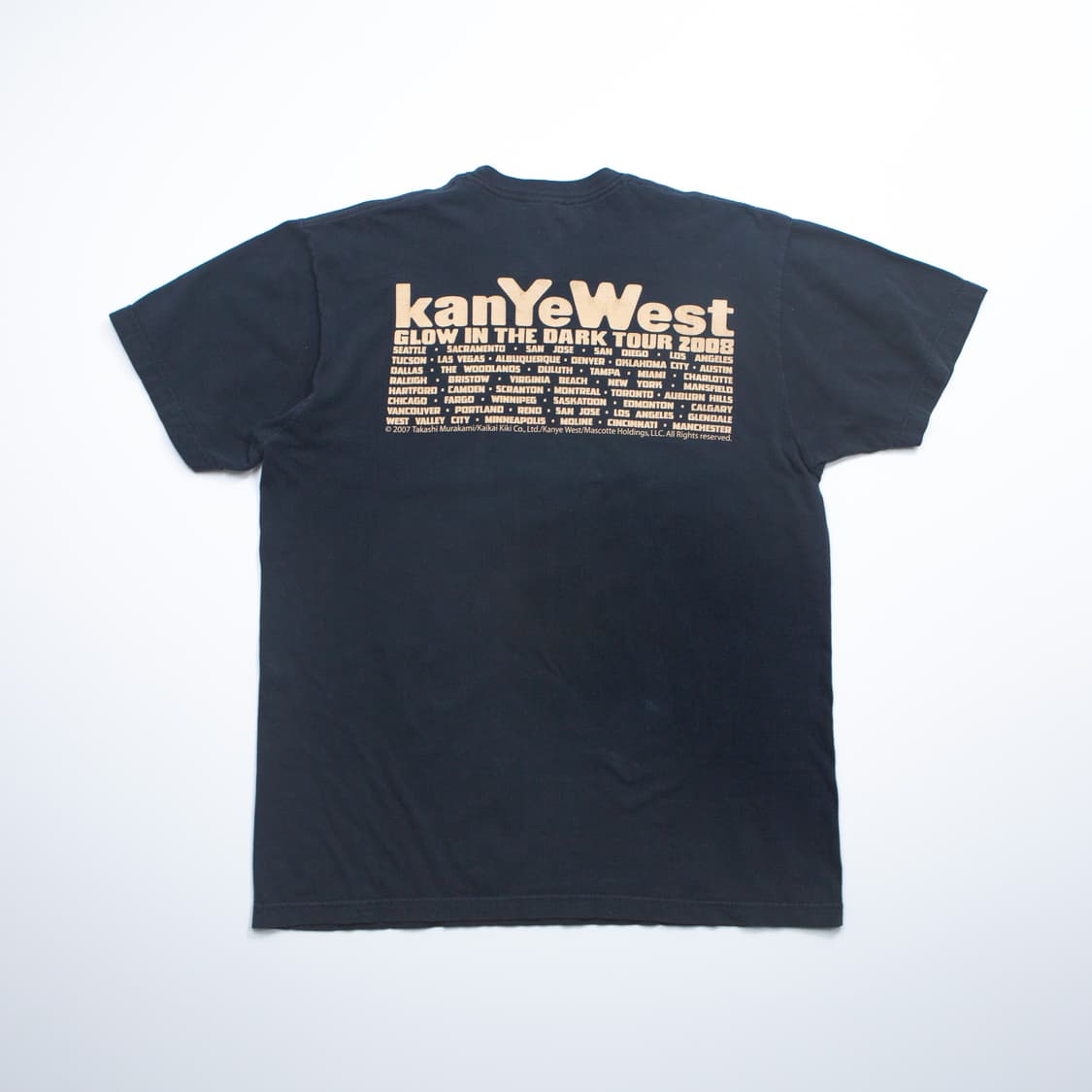 2007 칸예 웨스트 Glow in the Dark 투어 머천 티셔츠 상품이미지8