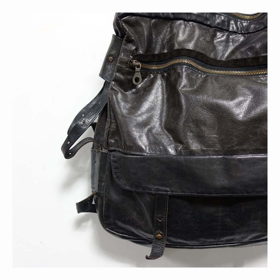 JAS MB 아티잔 잉글랜드 핸드메이드 더블벨트 레더 숄더백 상품이미지7