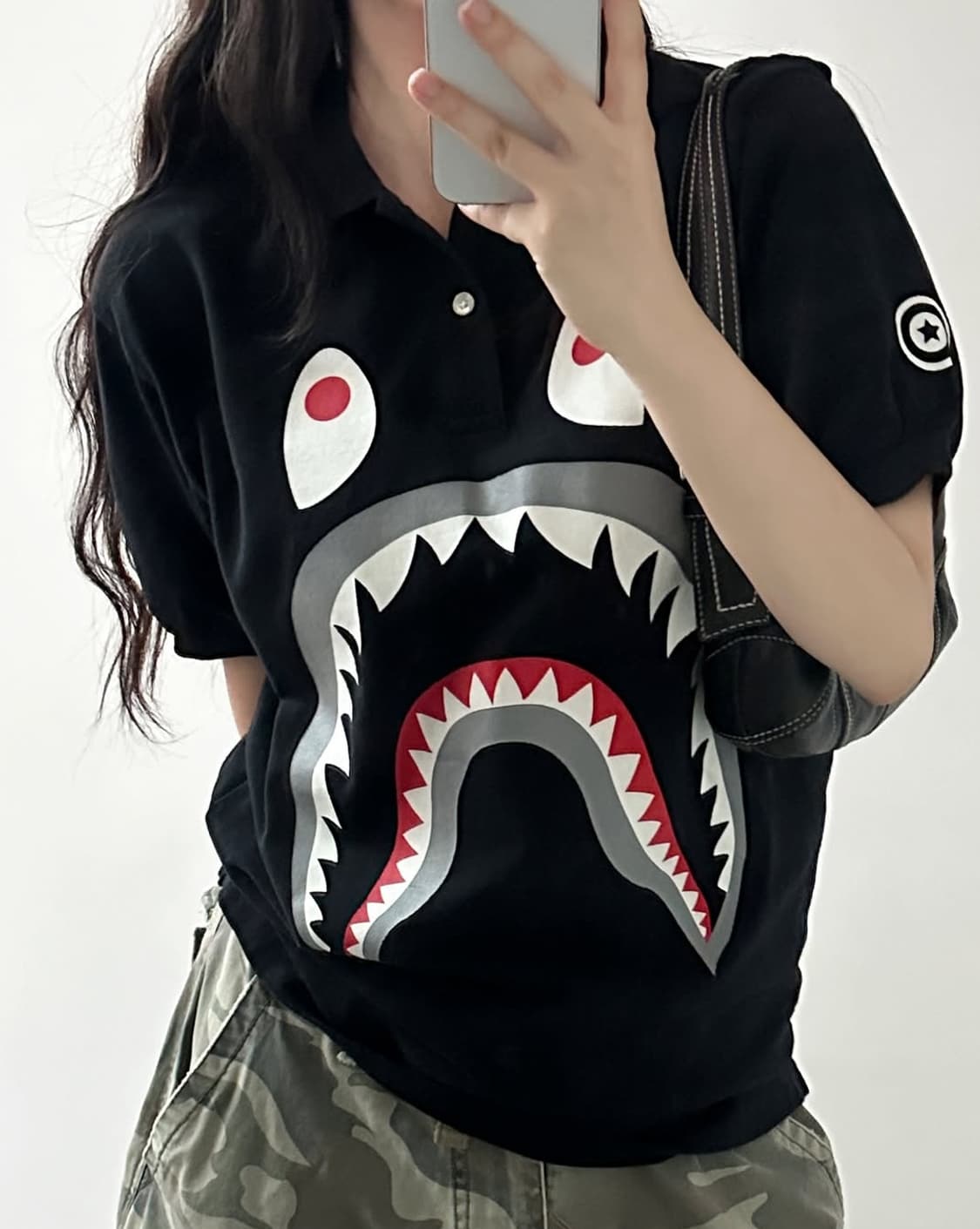 L BAPE 베이프 샤크 PK 반팔 카라티 상품이미지1