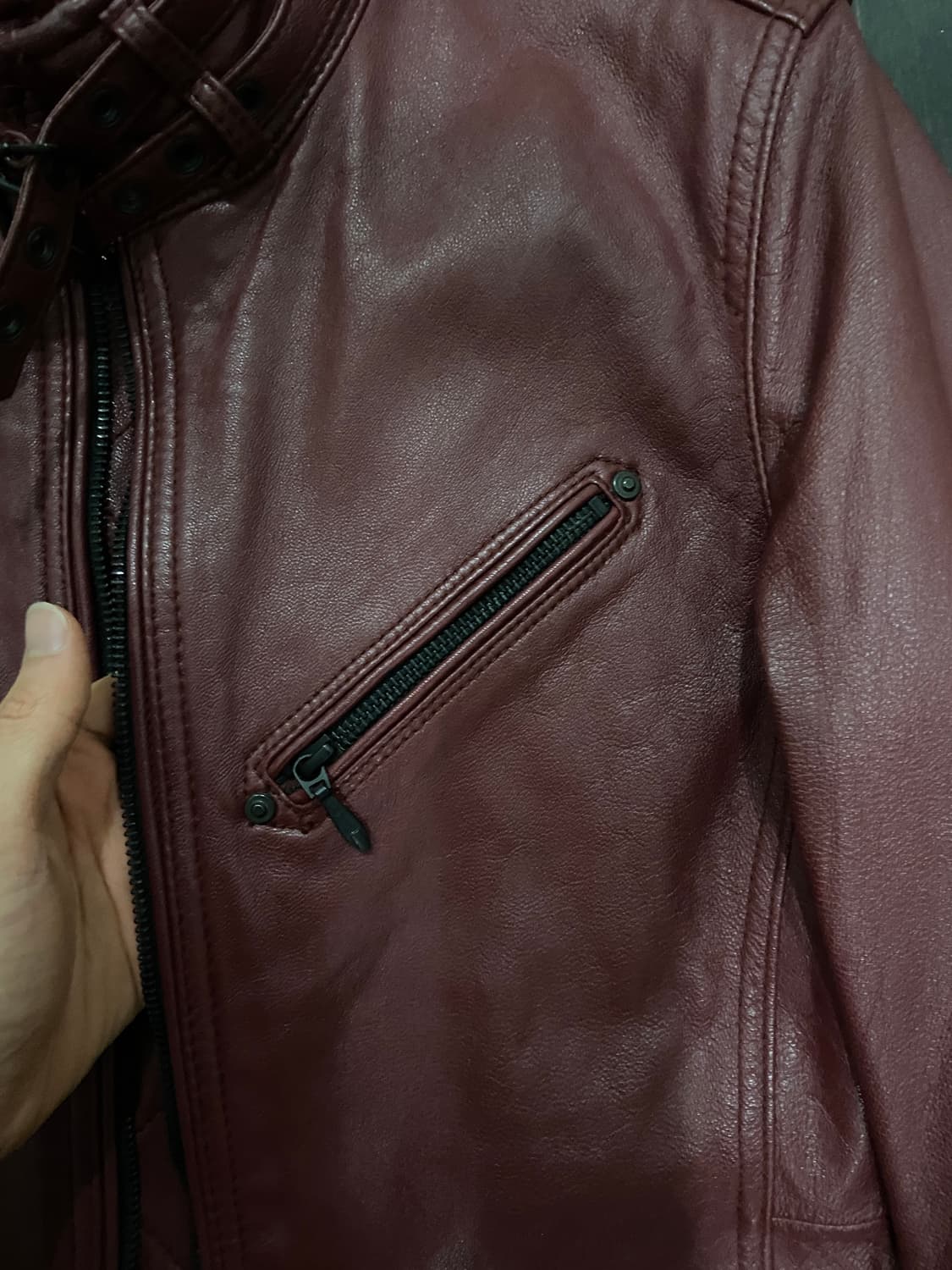 Nicole Club for Men wine leather jacket 상품이미지5