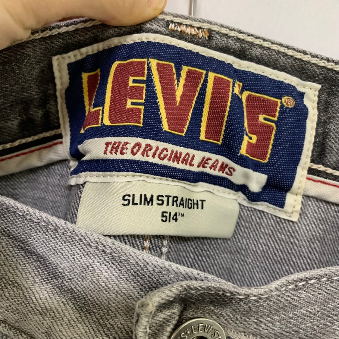 리바이스 514 슬림 스트레이트 그레이 워싱 데님팬츠 청바지 36인치 상품이미지5