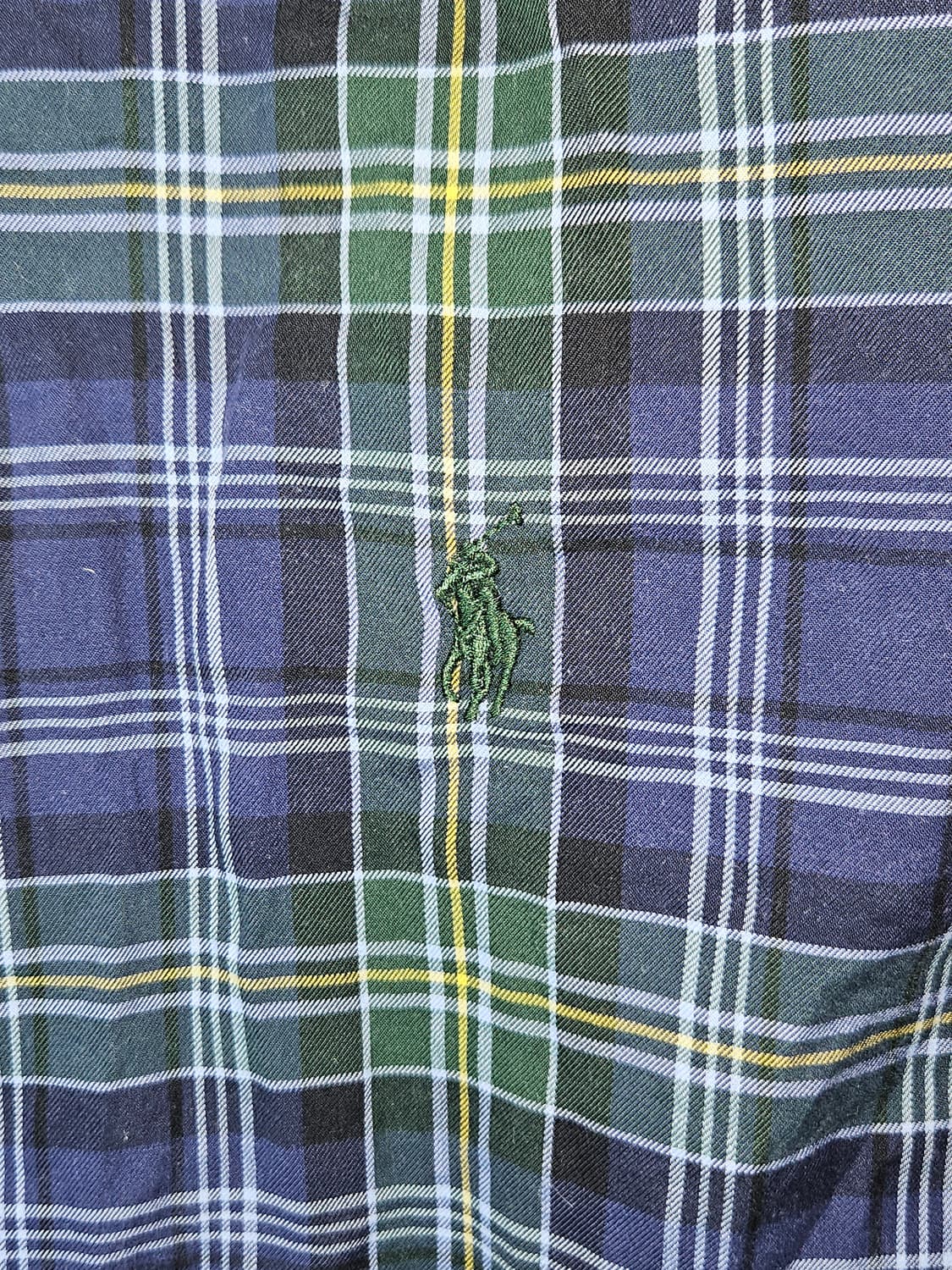 폴로 랄프로렌 코튼 체크셔츠 그린블루 정품 클래식핏 100 상품이미지3