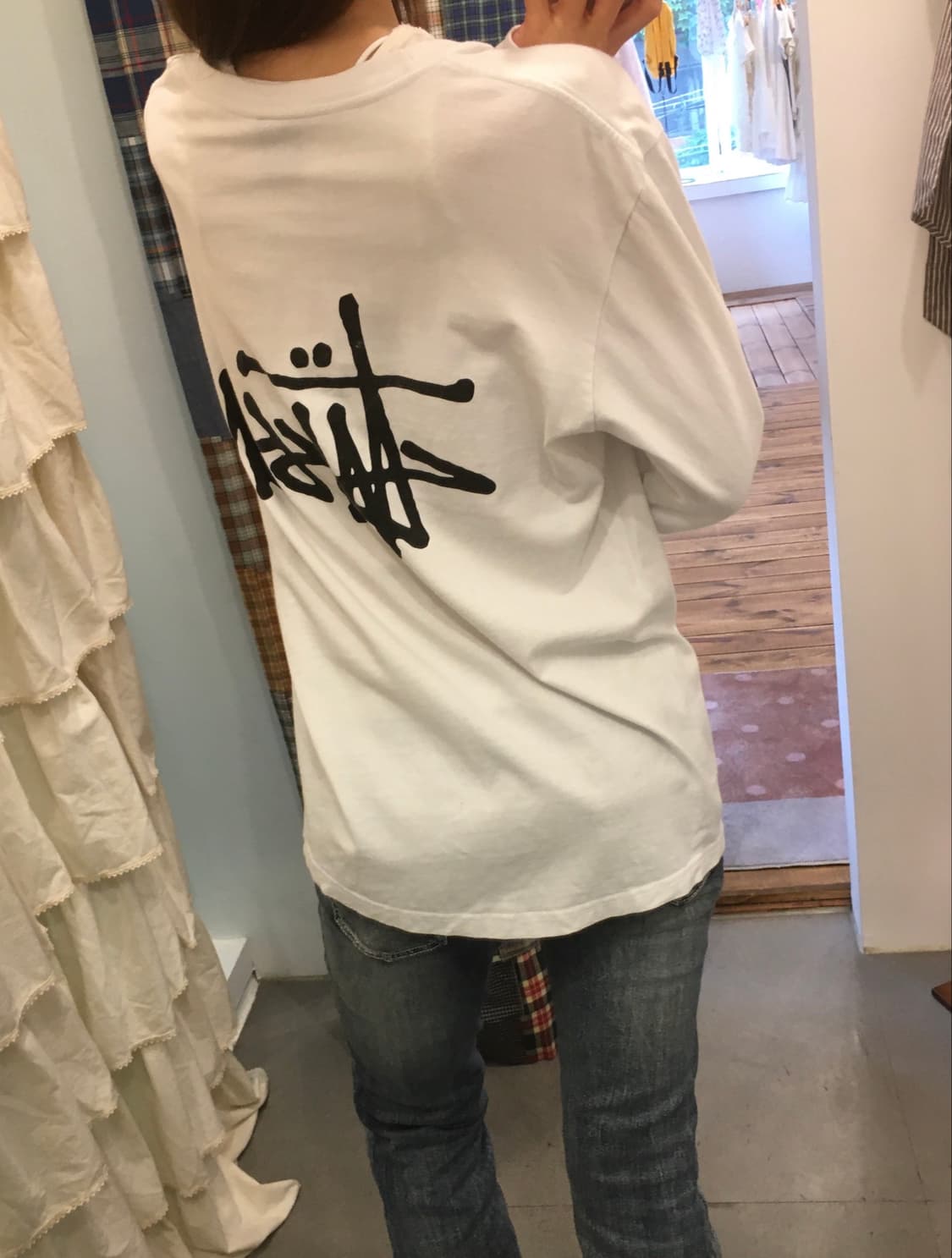 스투시 화이트 베이직 롱슬리브 상품이미지5