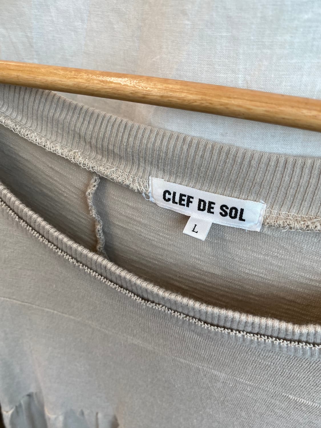 CLEF DE SOL 베이지 반팔탑(L) 상품이미지8