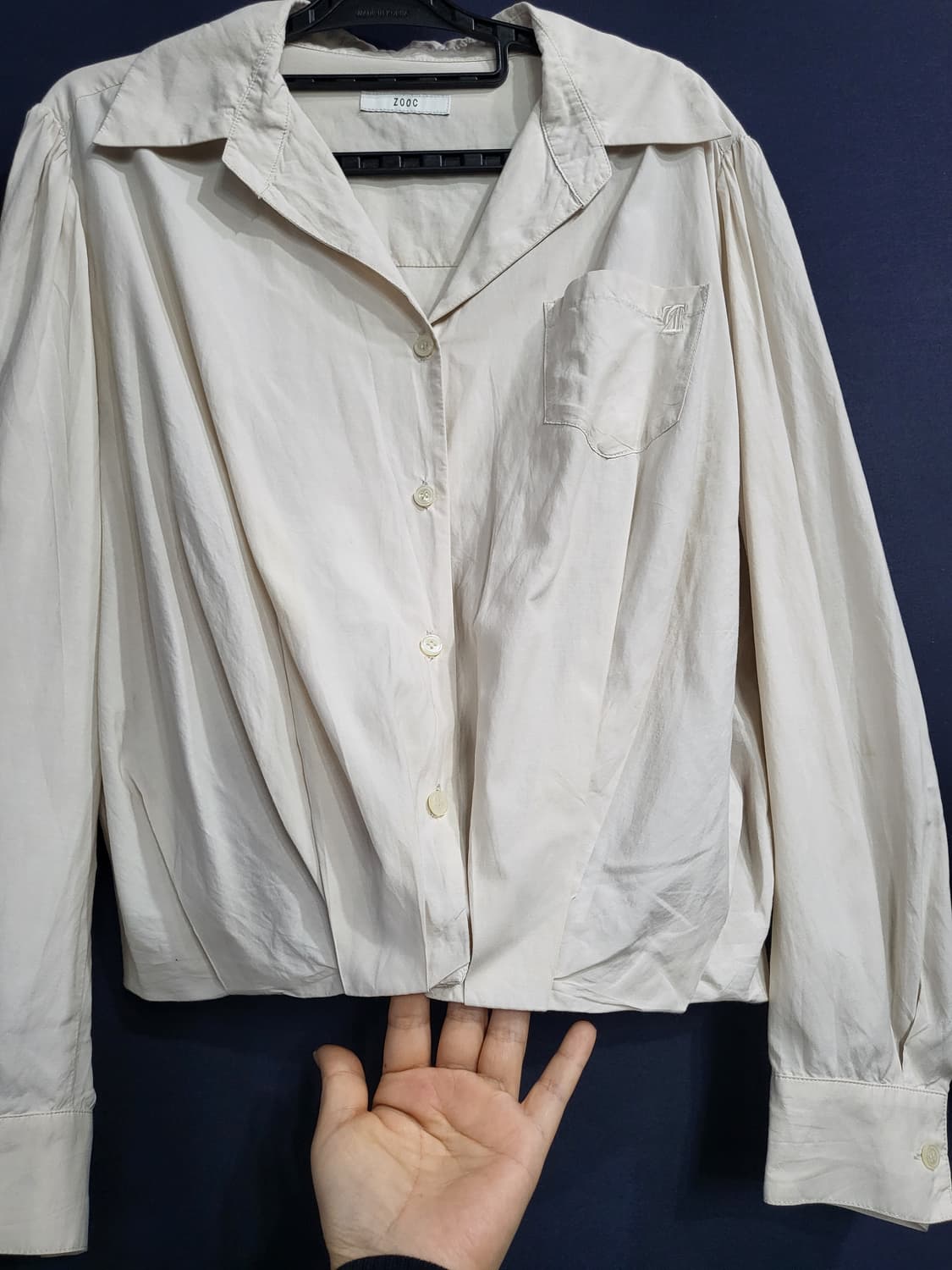 쥬크  크롭 셔츠 블라우스 상품이미지1