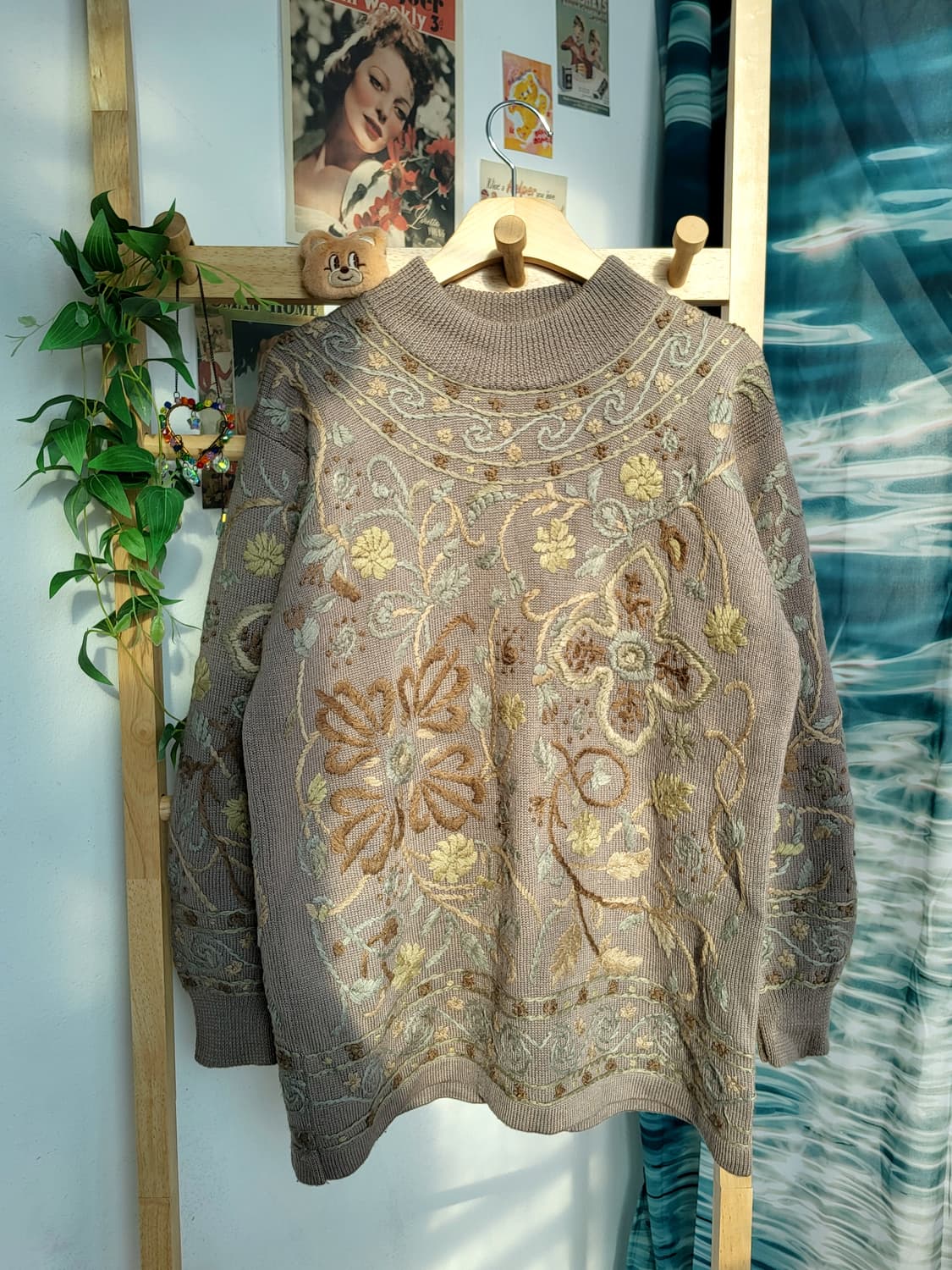 플라워 자수 빈티지 니트 상품이미지1