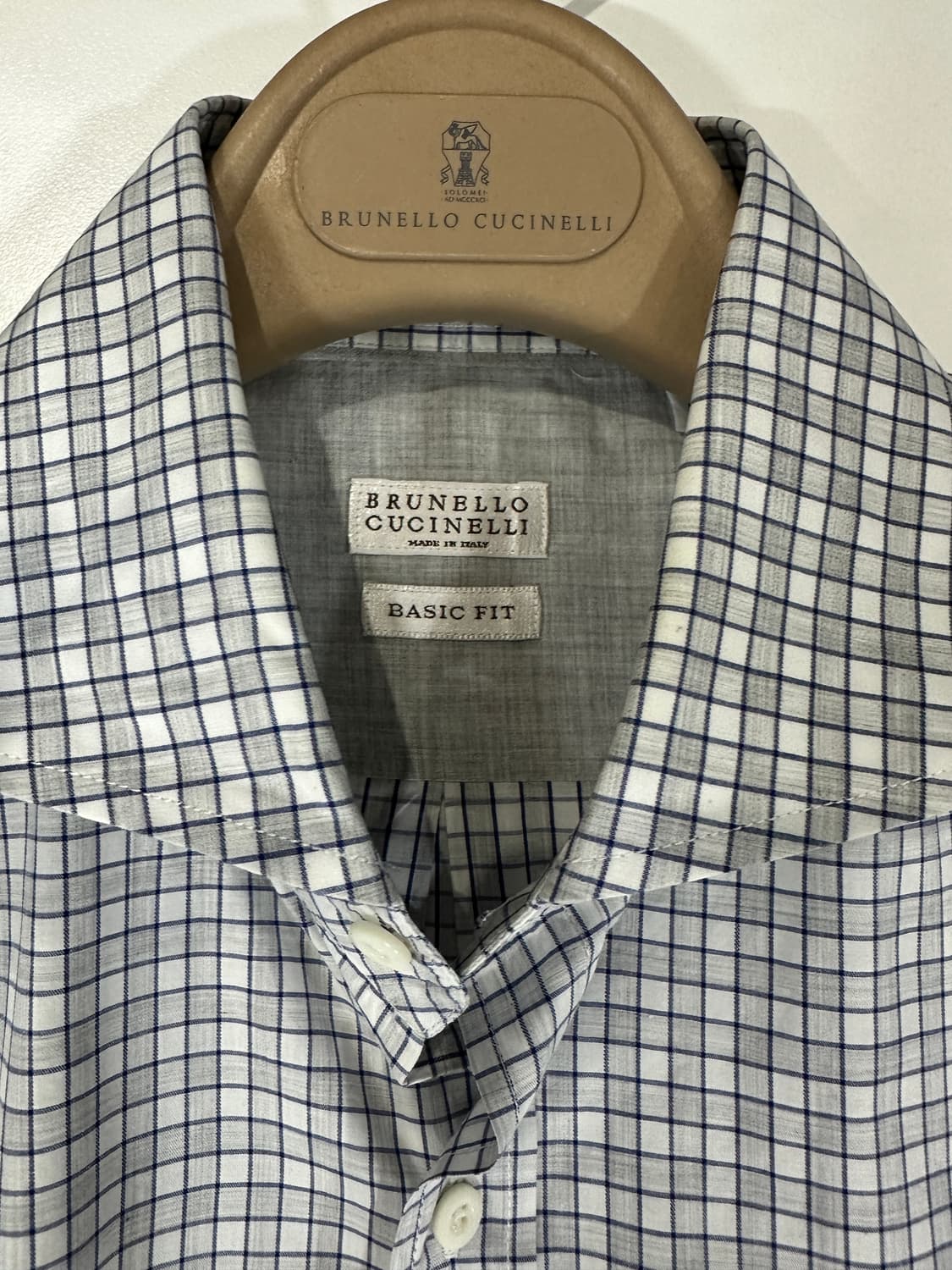 브루넬로 쿠치넬리 그레이 블루 코튼 셔츠 상품이미지2