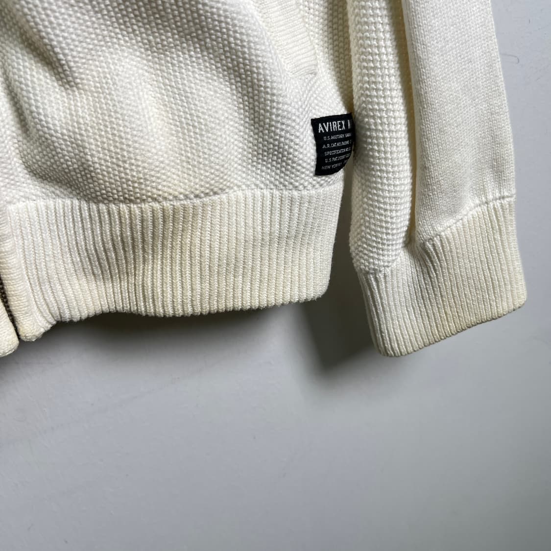 Avirex 아비렉스 코튼 니트 집업 자켓 XL 상품이미지8