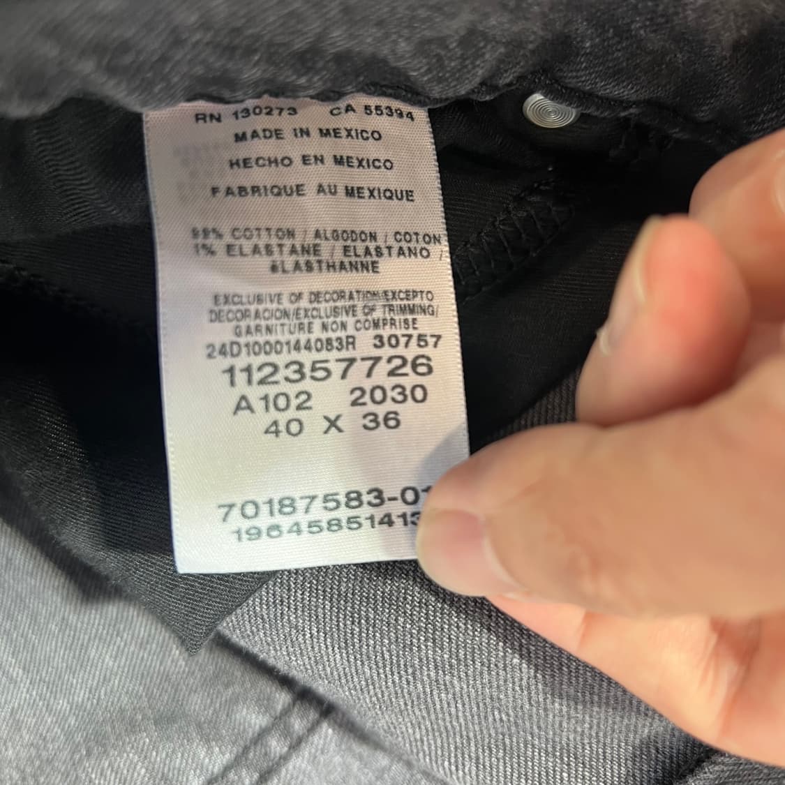 [40X36]LEE 리 빅사이즈 블랙 데님 팬츠 상품이미지4