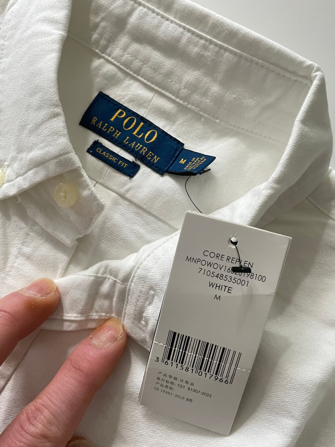 폴로 클래식핏 화이트 옥스포드 셔츠 M 상품이미지3