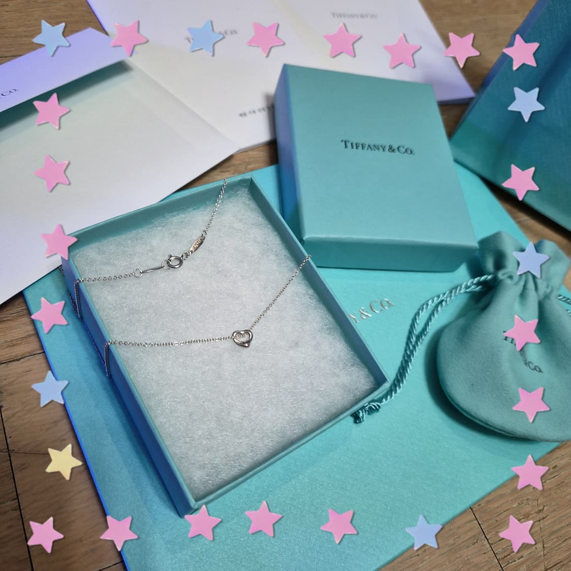티파니앤코 정품 오픈하트 7mm 목걸이 상품이미지2