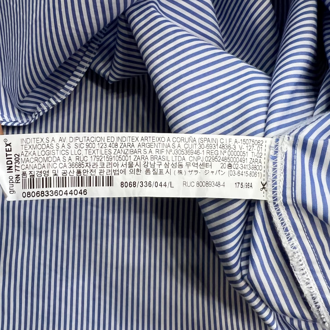 L) ZARA 자라 스트라이프 오버사이즈 버튼 다운셔츠 원피스 상품이미지7