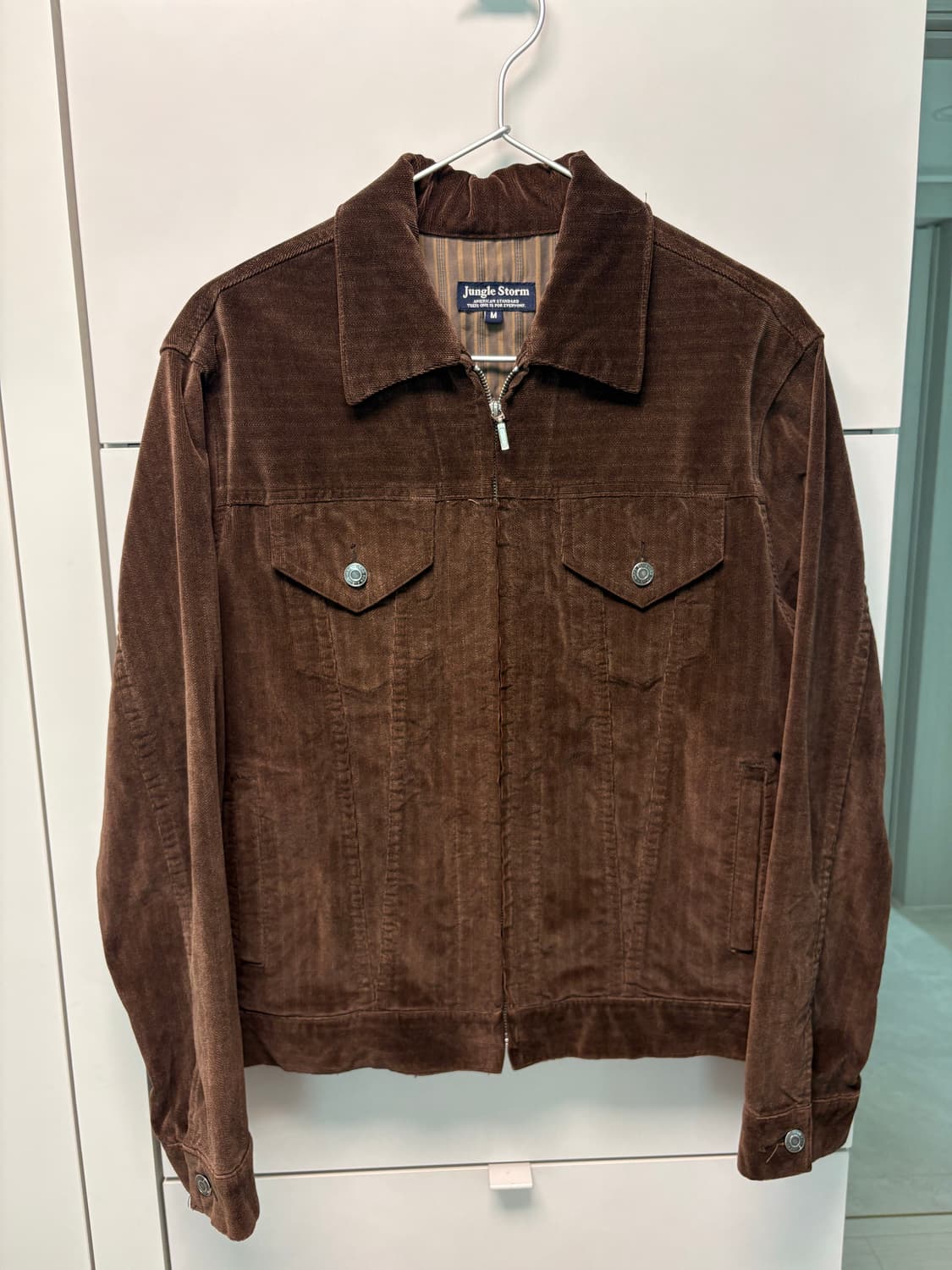 빈티지 브라운 코듀로이 집업 블루종 100사이즈 상품이미지1