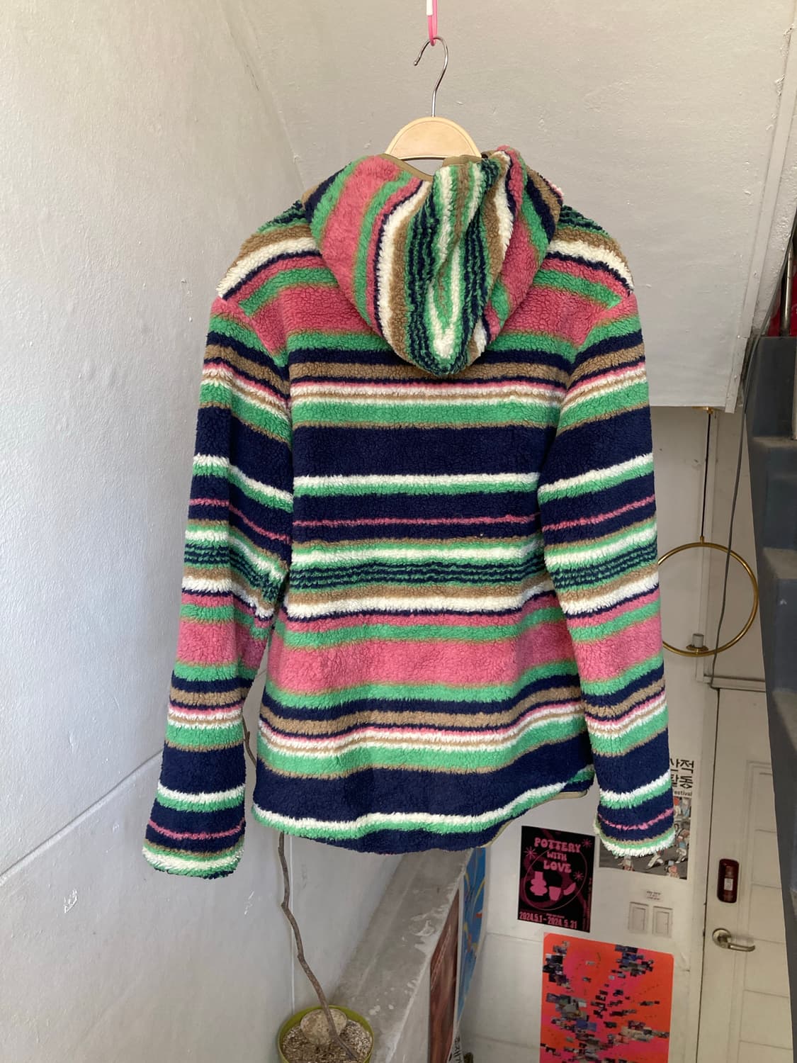 캠핑용 스트라이프 뽀글이 후리스 상품이미지5