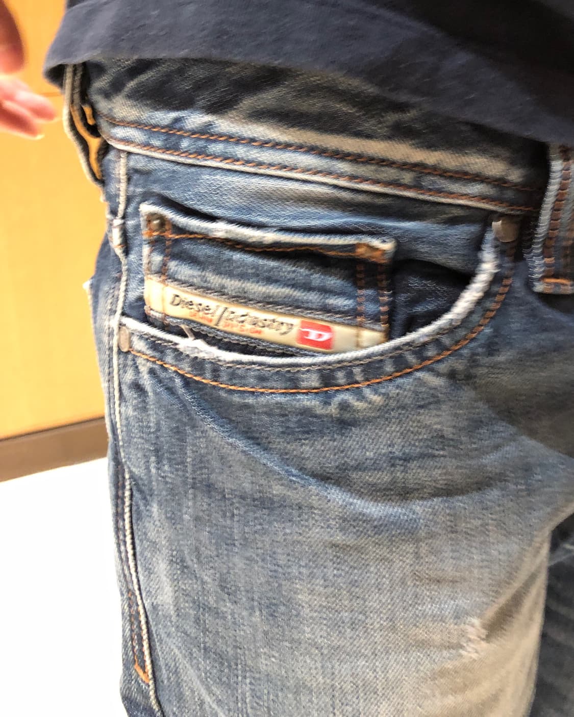 디젤 정품 바이커 워싱 데님팬츠 중청 상품이미지3