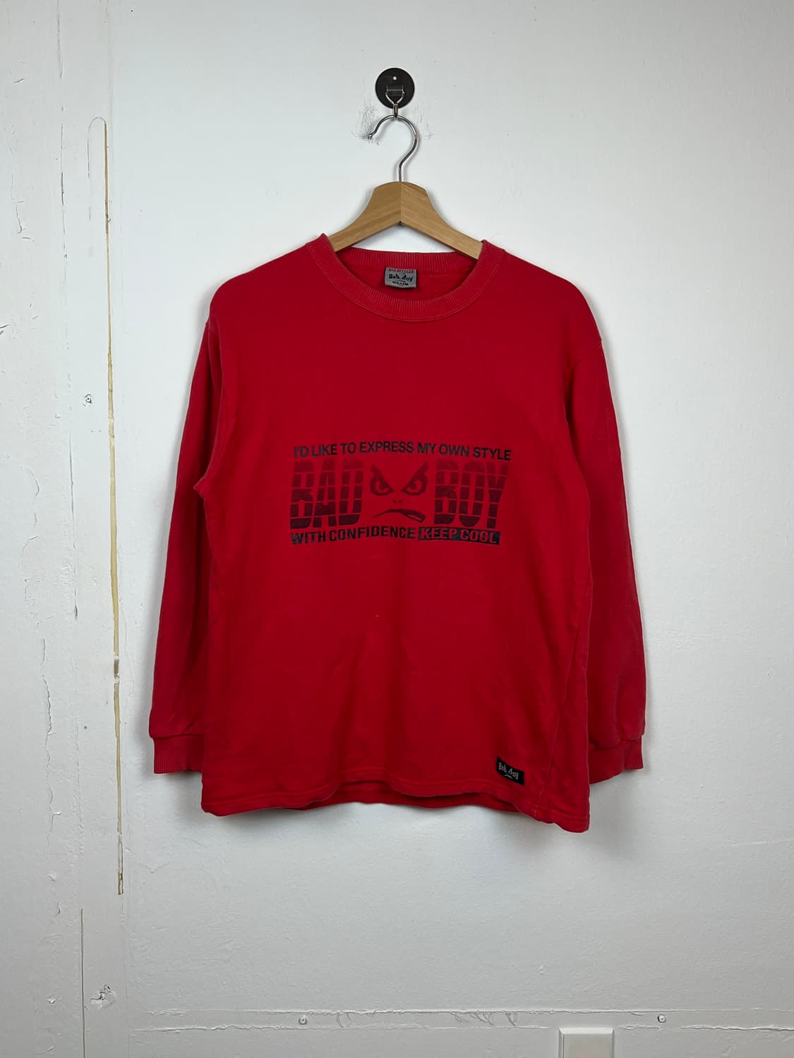 T167 Bad Boy 레드 프린팅 맨투맨 160 상품이미지1