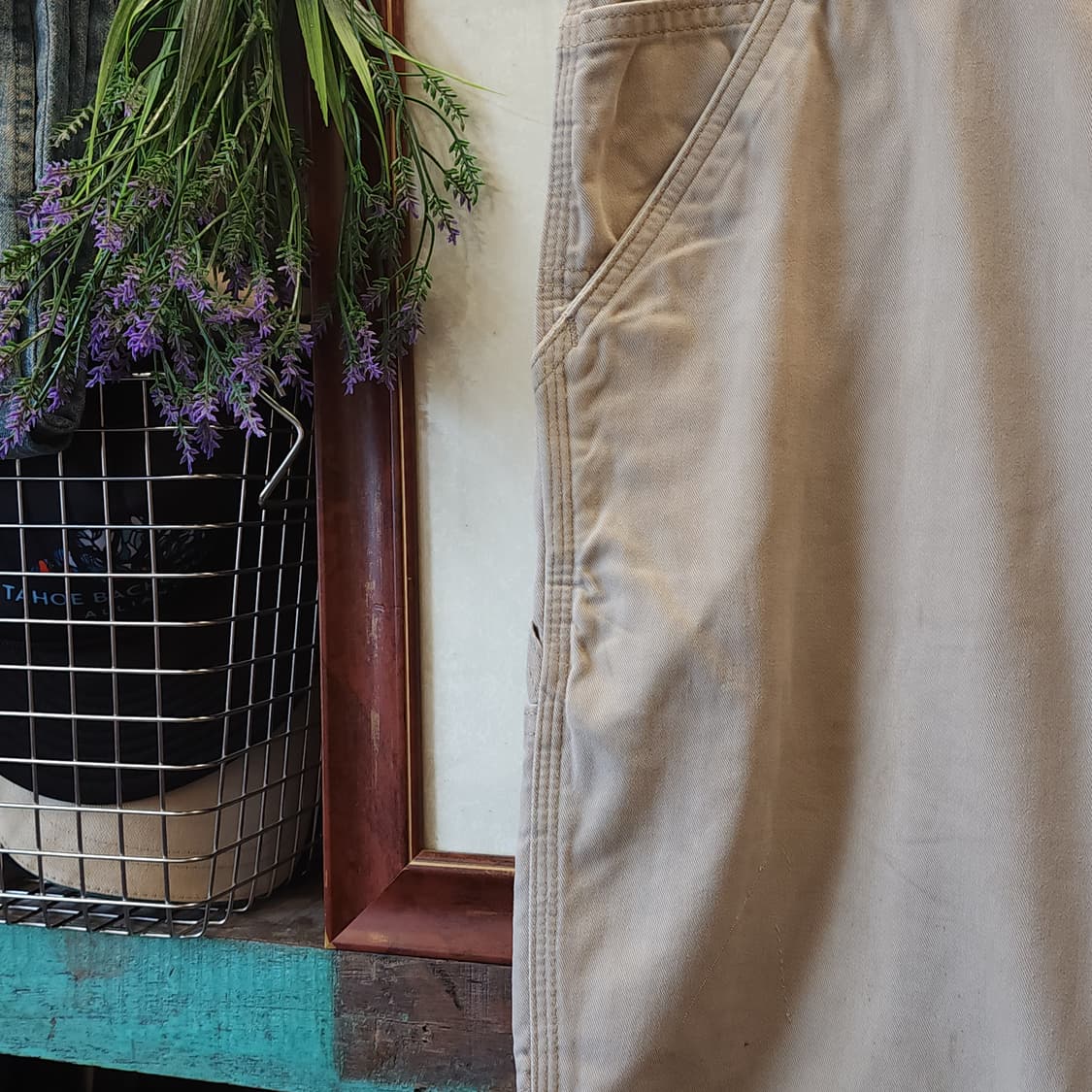 칼하트 싱글니 카펜터 워크팬츠 베이지 치노 코튼 릴렉스드 핏 36x30 상품이미지4