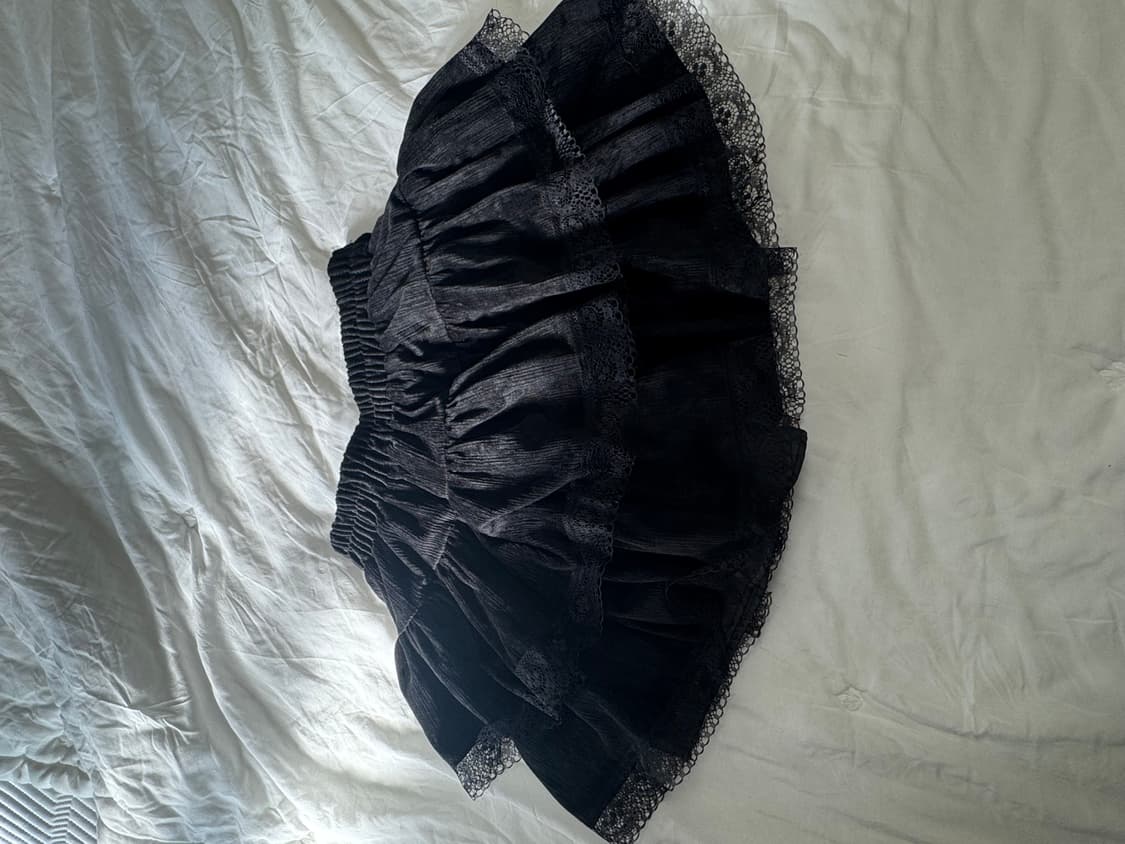 🎀귀염뽀짝여친재질st🎀 수플레 레이스 골덴 스웨이드 밴딩 캉캉 플레어 상품이미지4