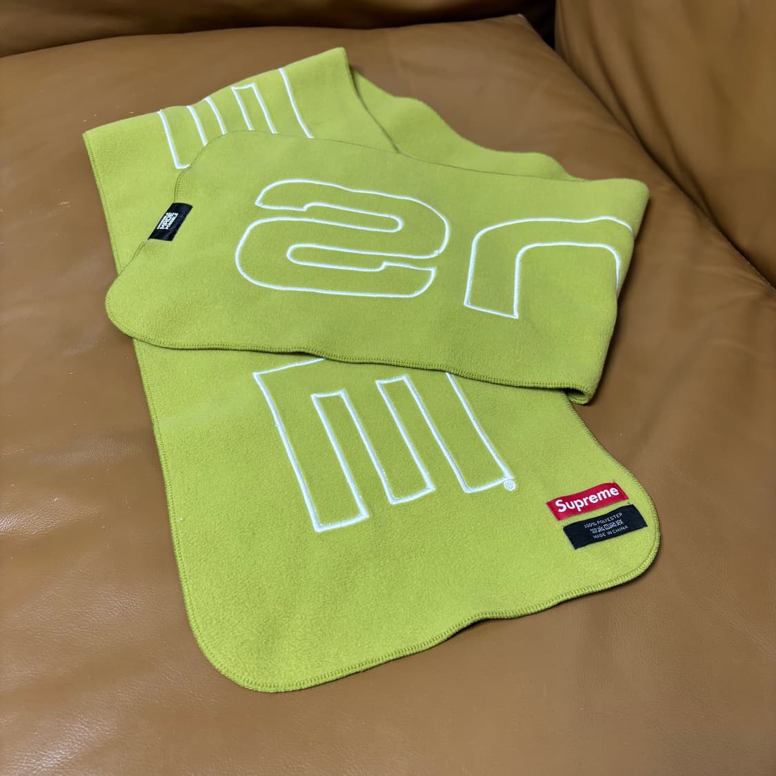 Supreme 슈프림 폴라텍 라임 로고 머플러 목도리 (Lime) 상품이미지7